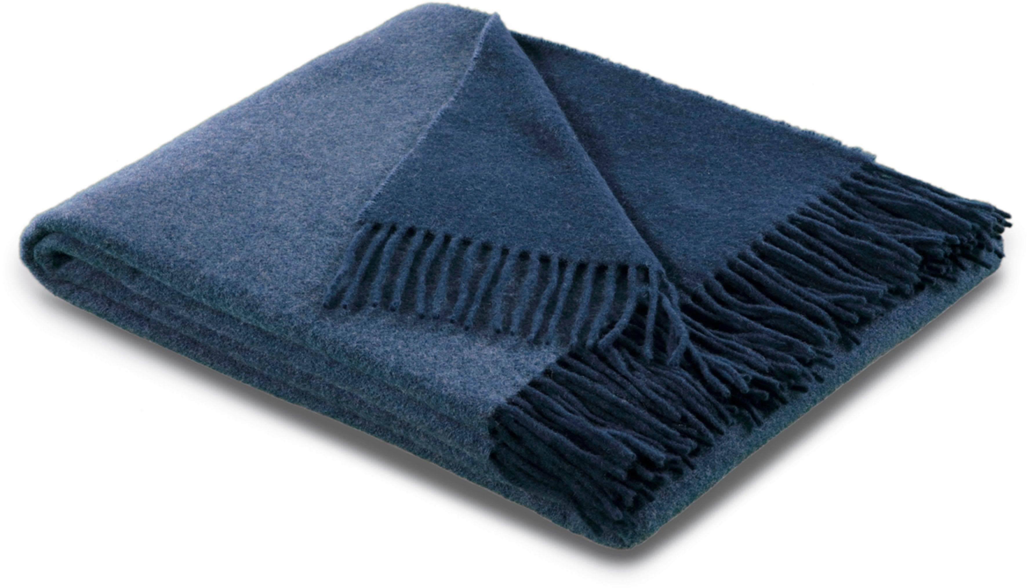 Biederlack Plaid Kaschmir Wolle Doubleface-Look Marine