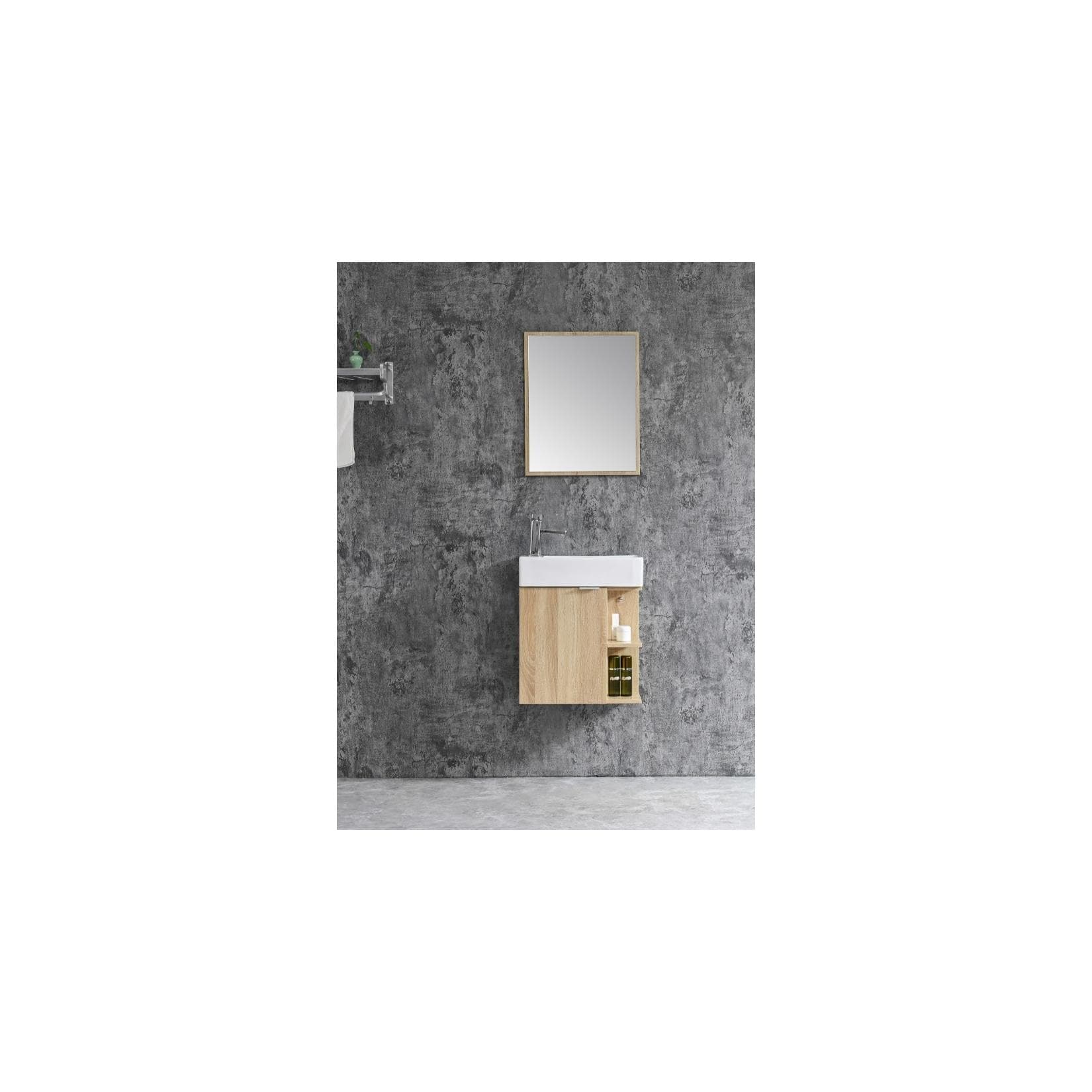 Sanotechnik Spring 50x60cm Braun Unterschrank + WT + Spiegel