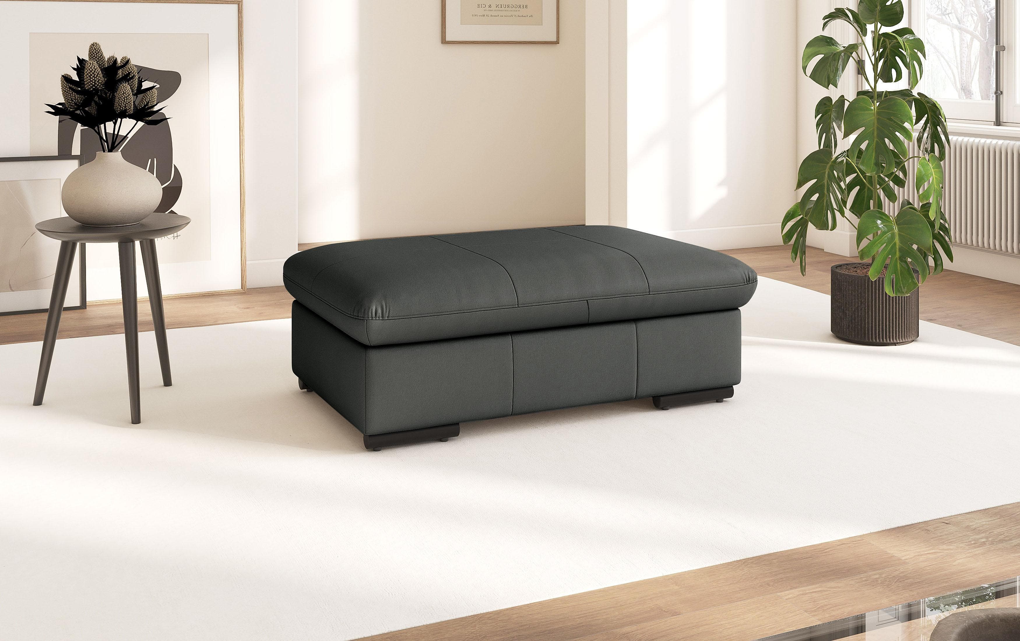 SIT & MORE Polsterhocker Alcudia Anthrazit Leder