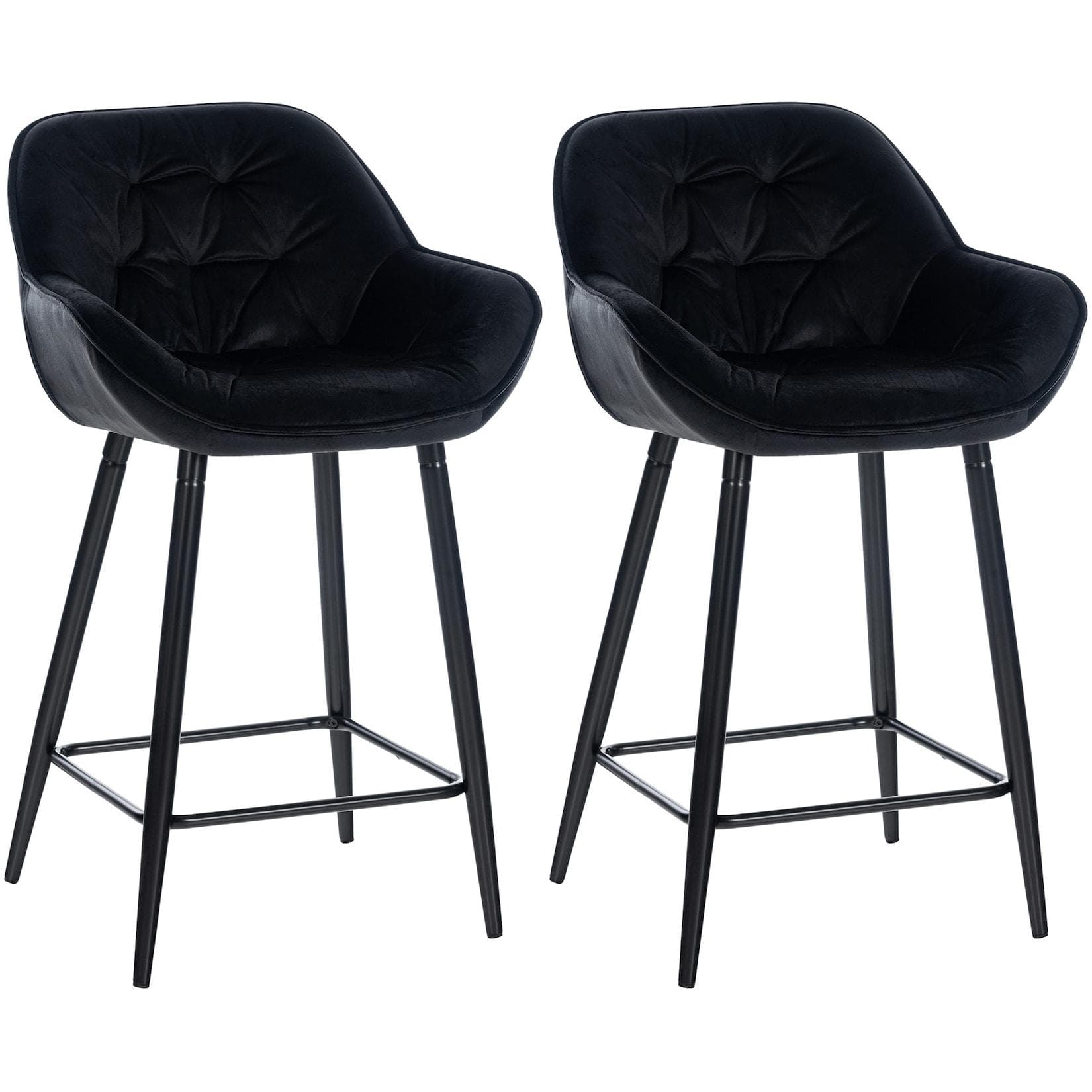 CLP 2er Set Barhocker Gibson Samt Modern mit Fußstütze