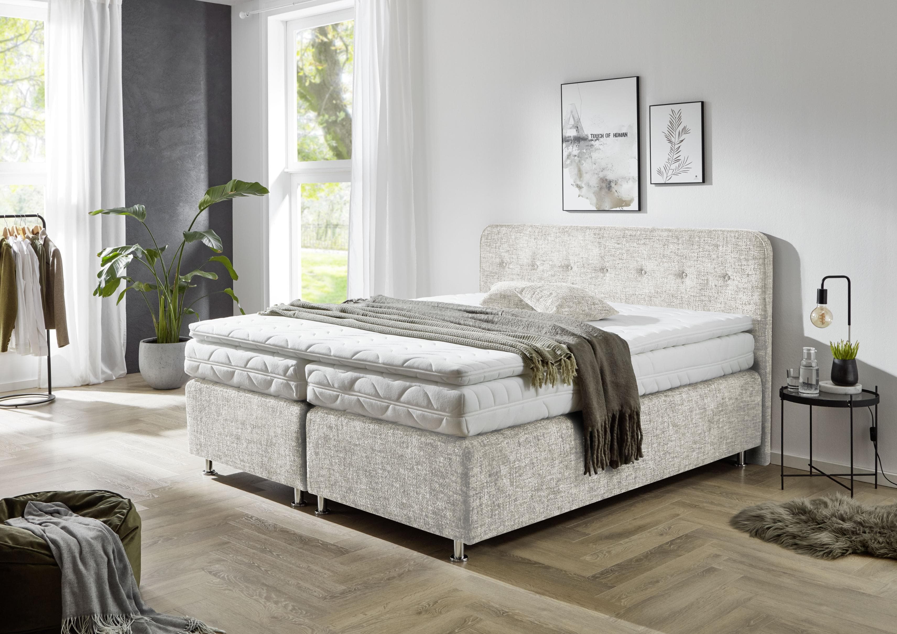 Westfalia Schlafkomfort Boxspringbett Sapporo Beige