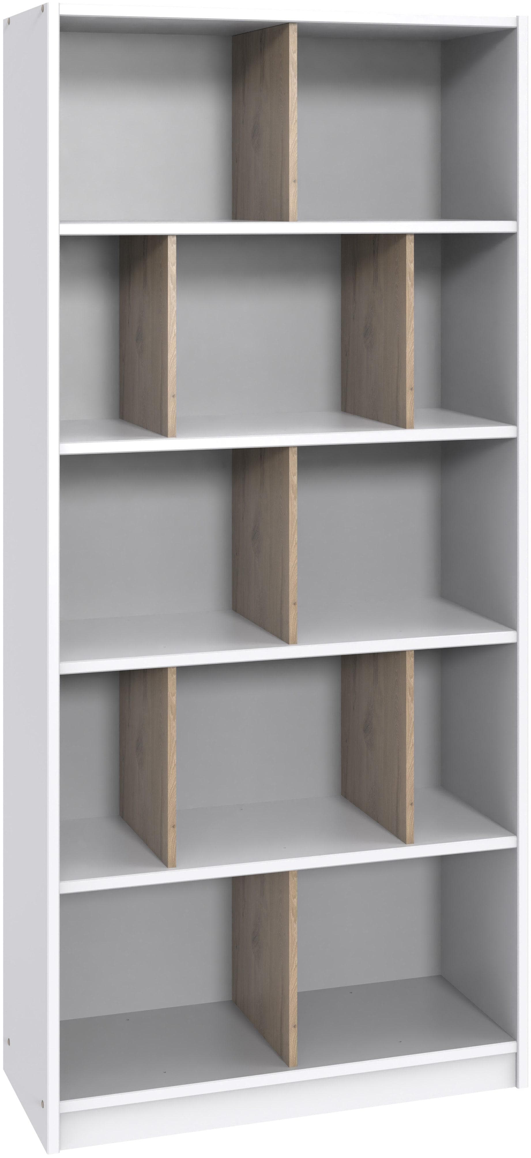 WIMEX Norderney Hochregal Weiß/Viking Oak 12 Fächer