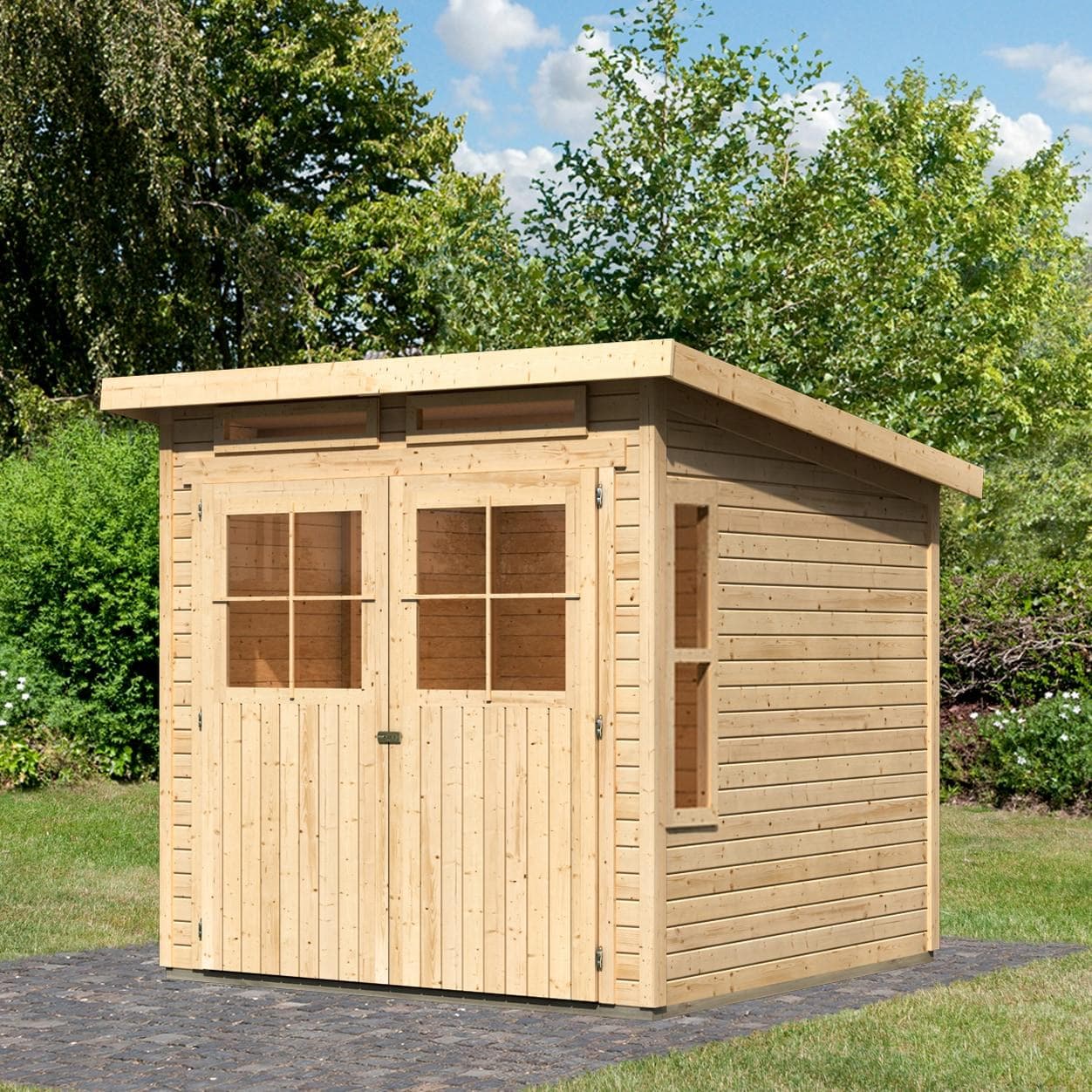 Gartenhaus KARIBU Falkensee 3 Holzwerkstoff Pultdach