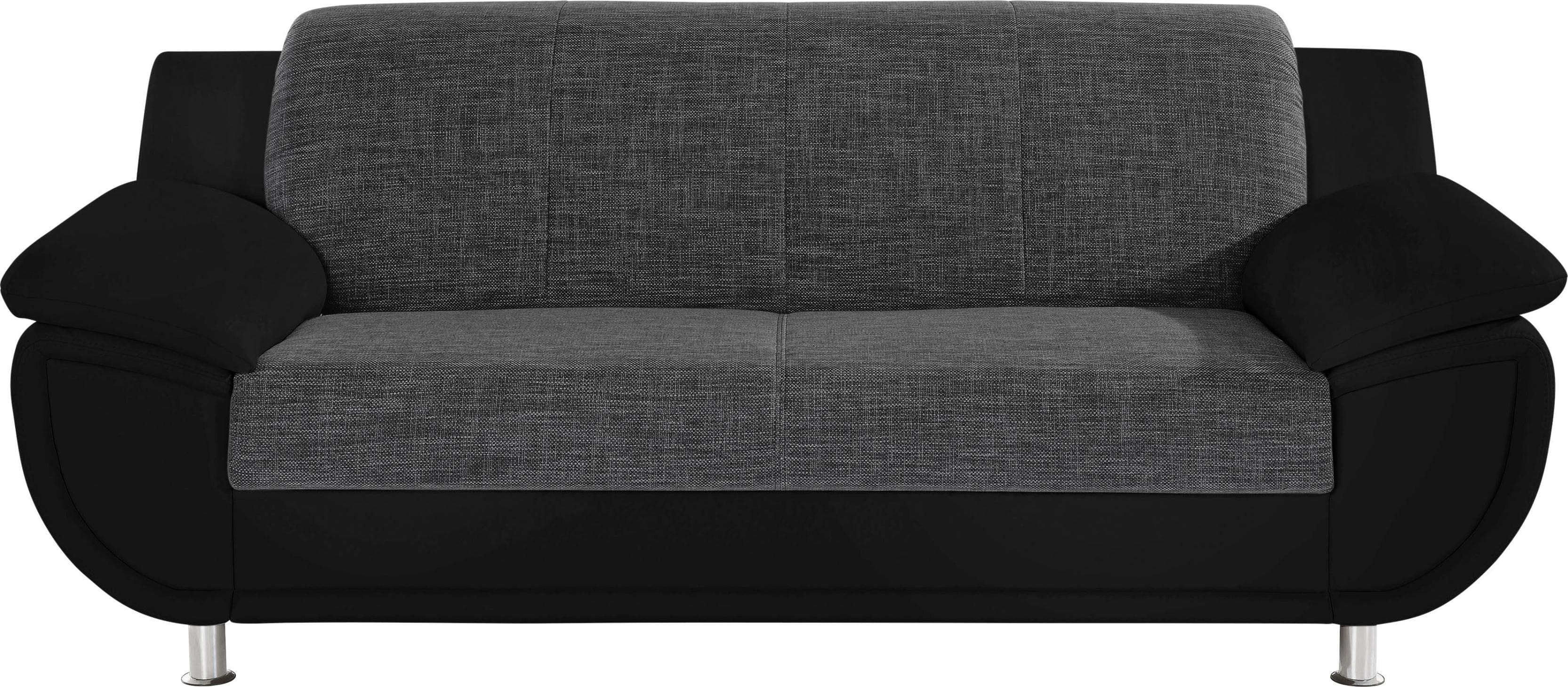 TRENDMANUFAKTUR Rondo 3 3-Sitzer Sofa Schwarz-Weiß Kunstleder