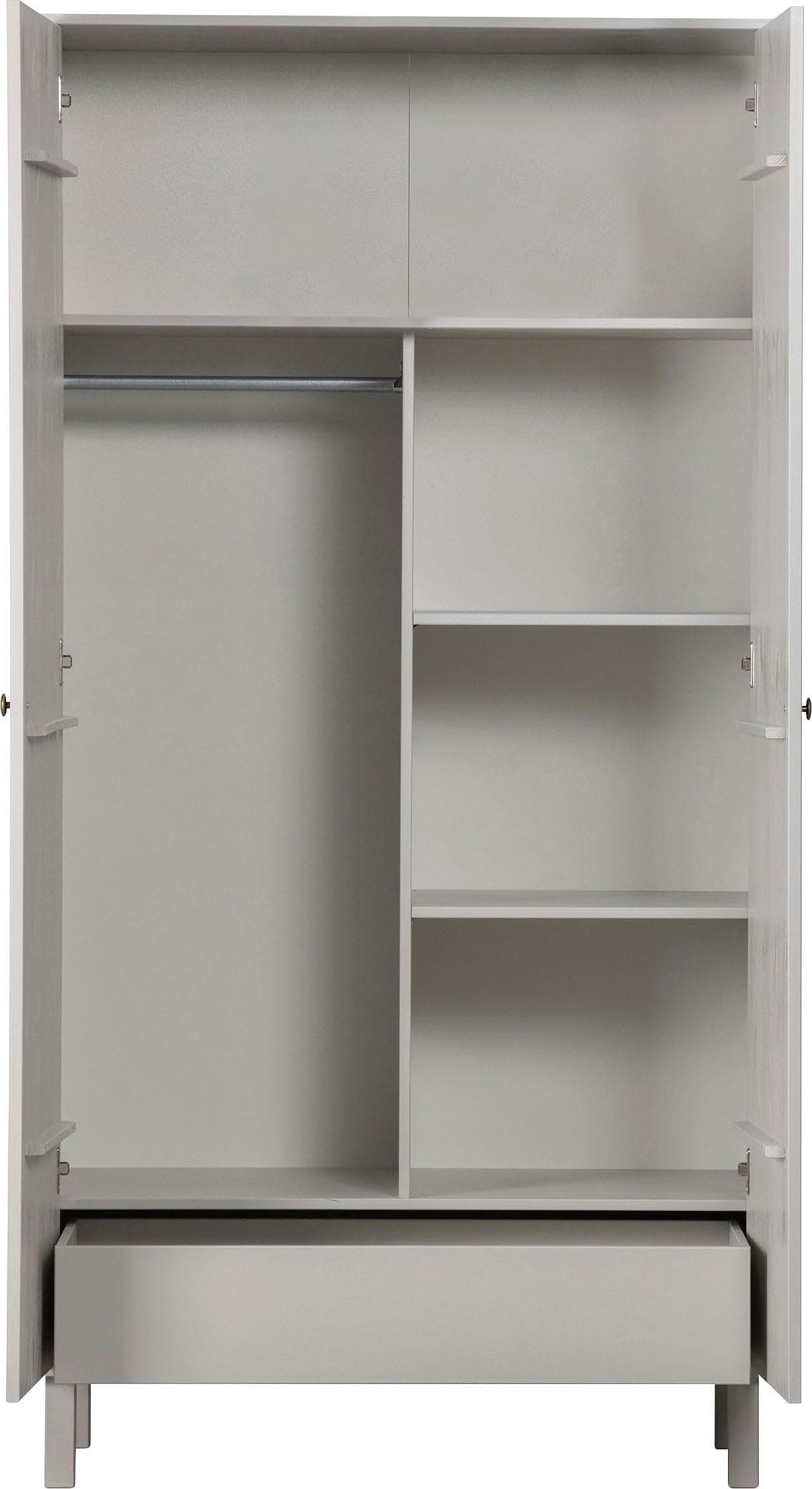 WOOOD Madu Garderobenschrank Grau mit Gold Akzenten