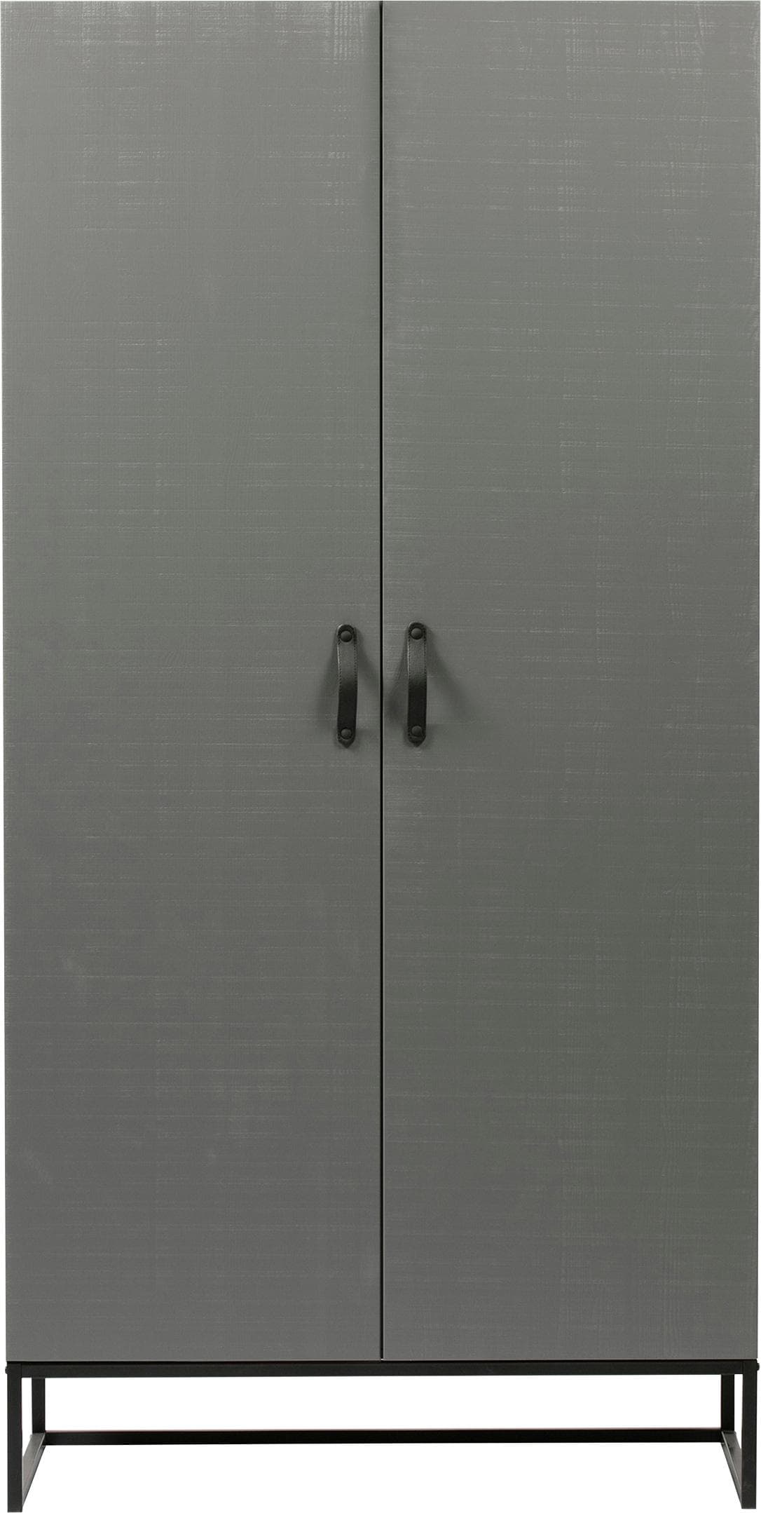 WOOOD Morris Garderobenschrank Grau Kiefer Metall