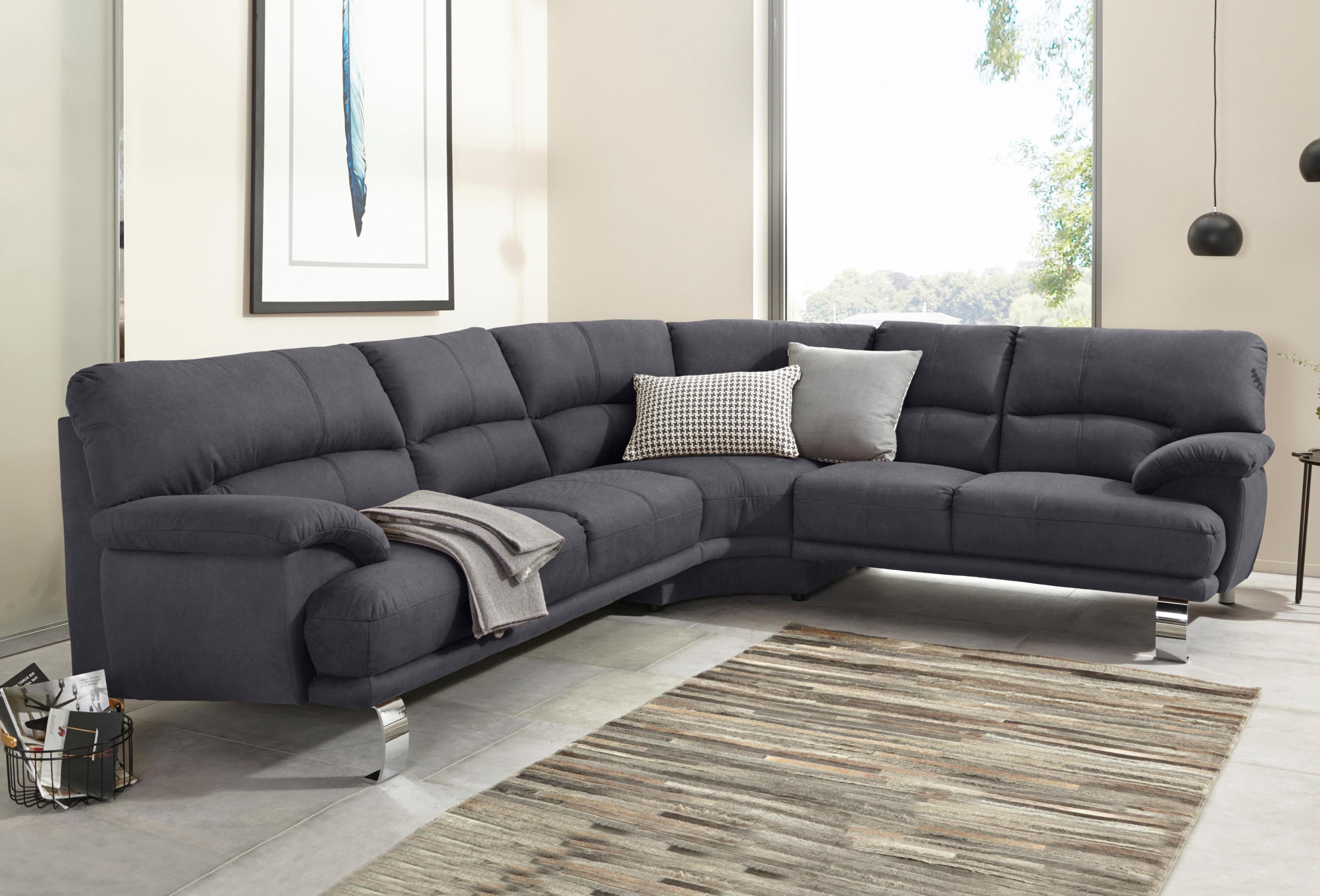Ecksofa TRENDMANUFAKTUR Cecilia II Grau L-Form