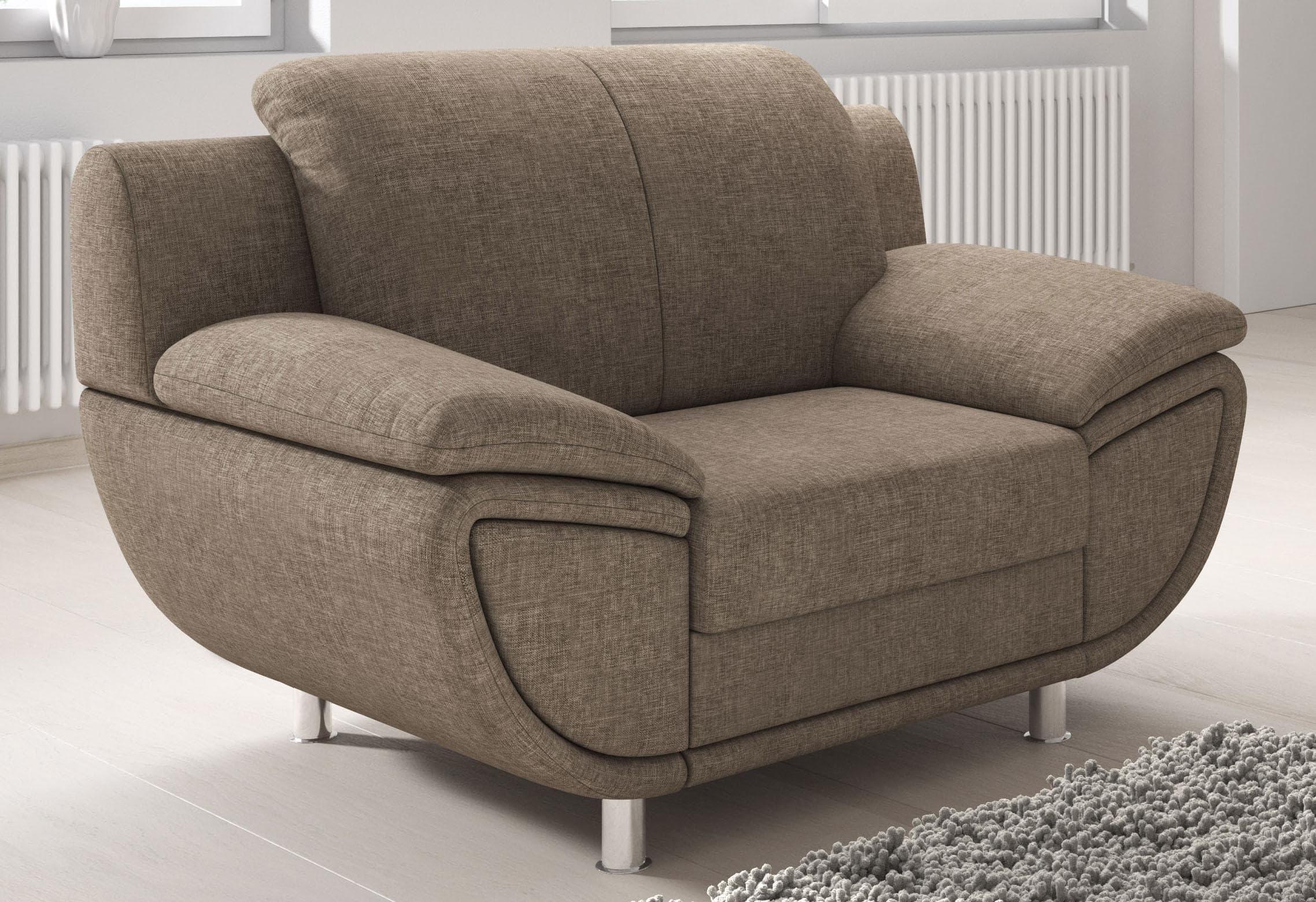 TRENDMANUFAKTUR Rondo II Loungesessel Braun 100% Polyester