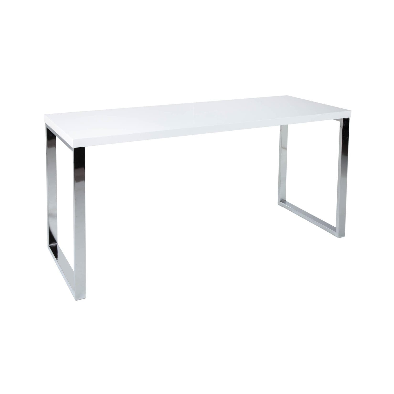 riess-ambiente WHITE DESK: Hochglanz-Schreibtisch in Weiß/Silber für Home Office