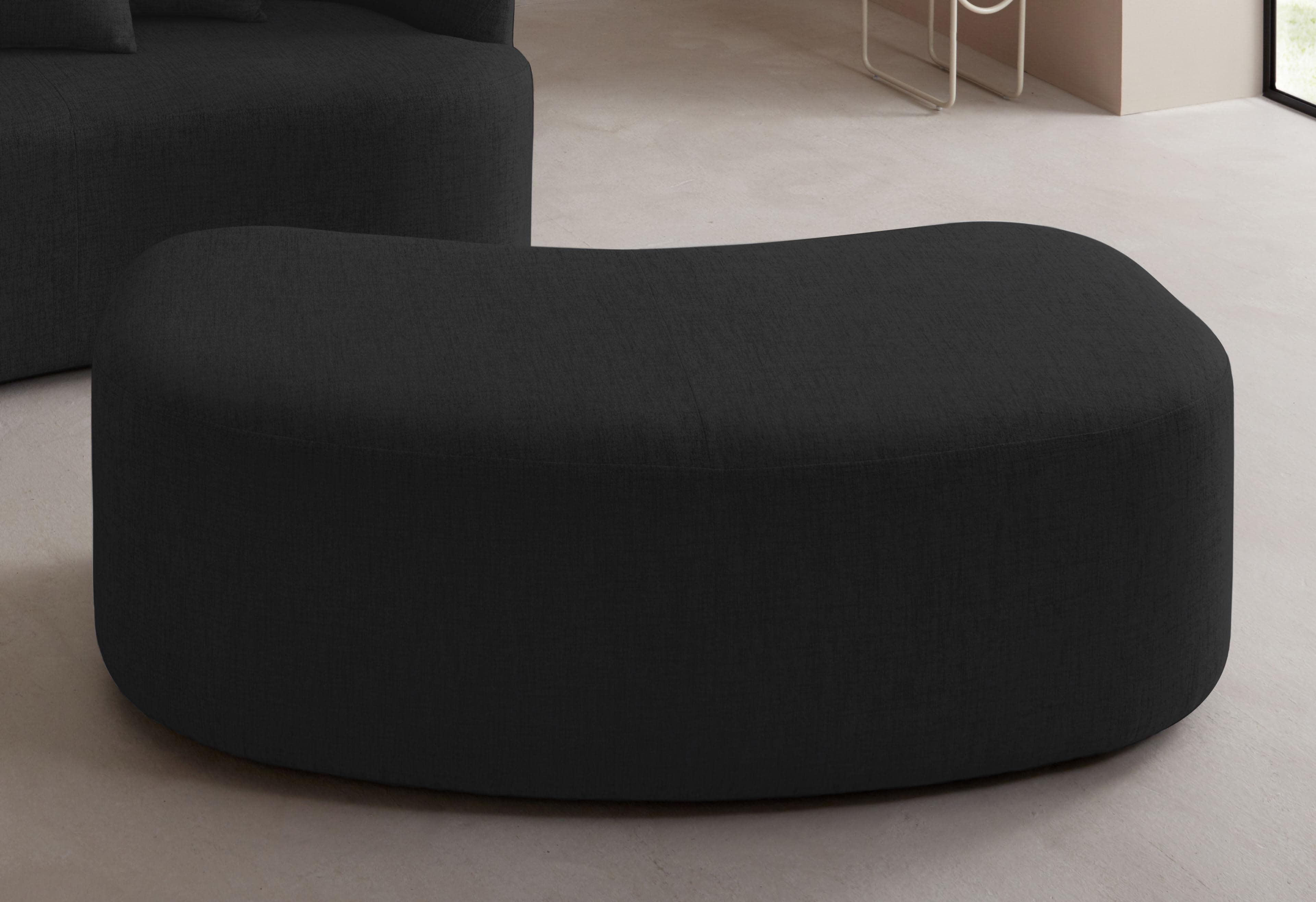 LeGer Home Polsterhocker Dilara Schwarz Polyester