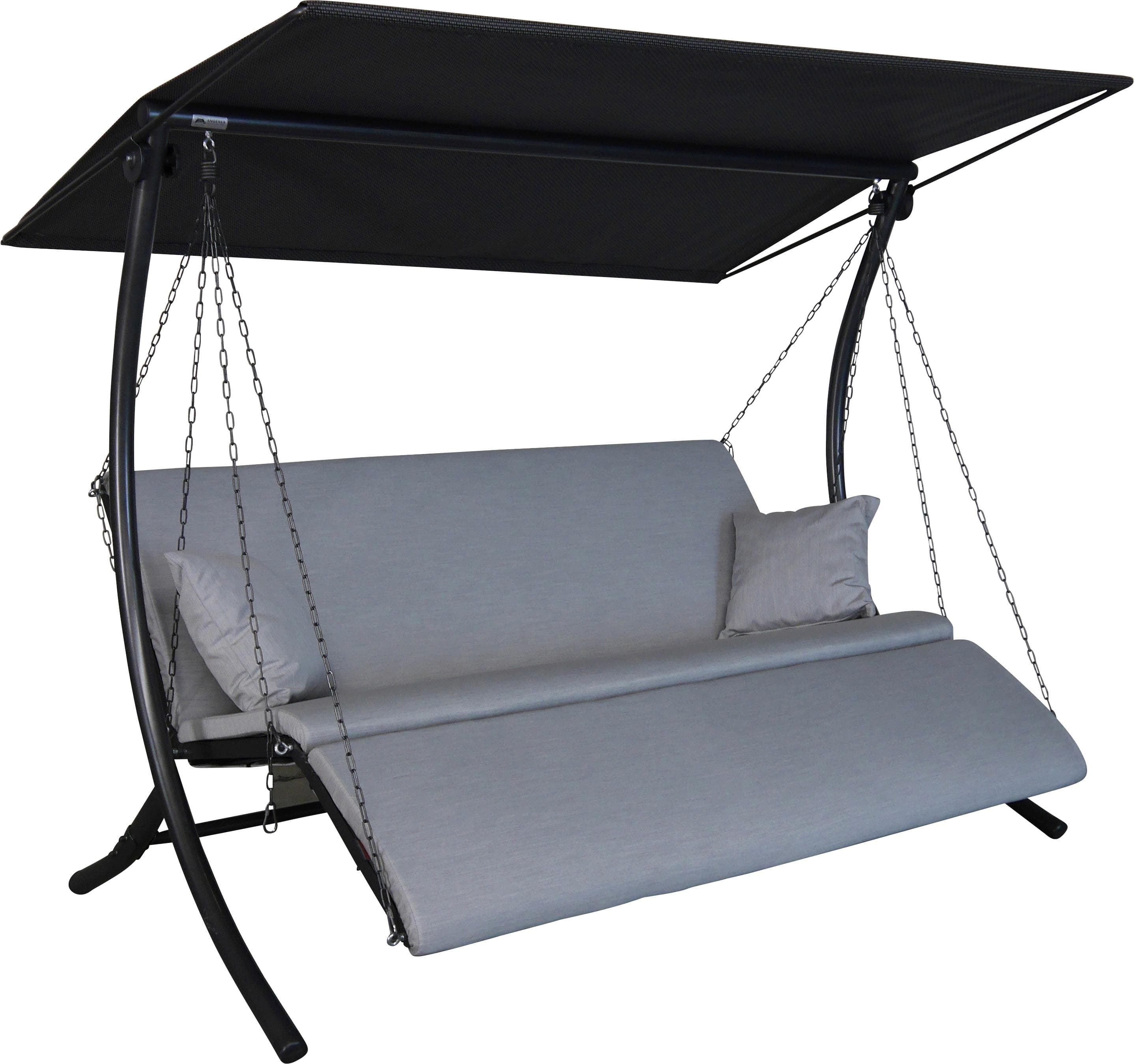 Angerer Hollywoodschaukel Swing Zip Granit Grau 3-Sitzer