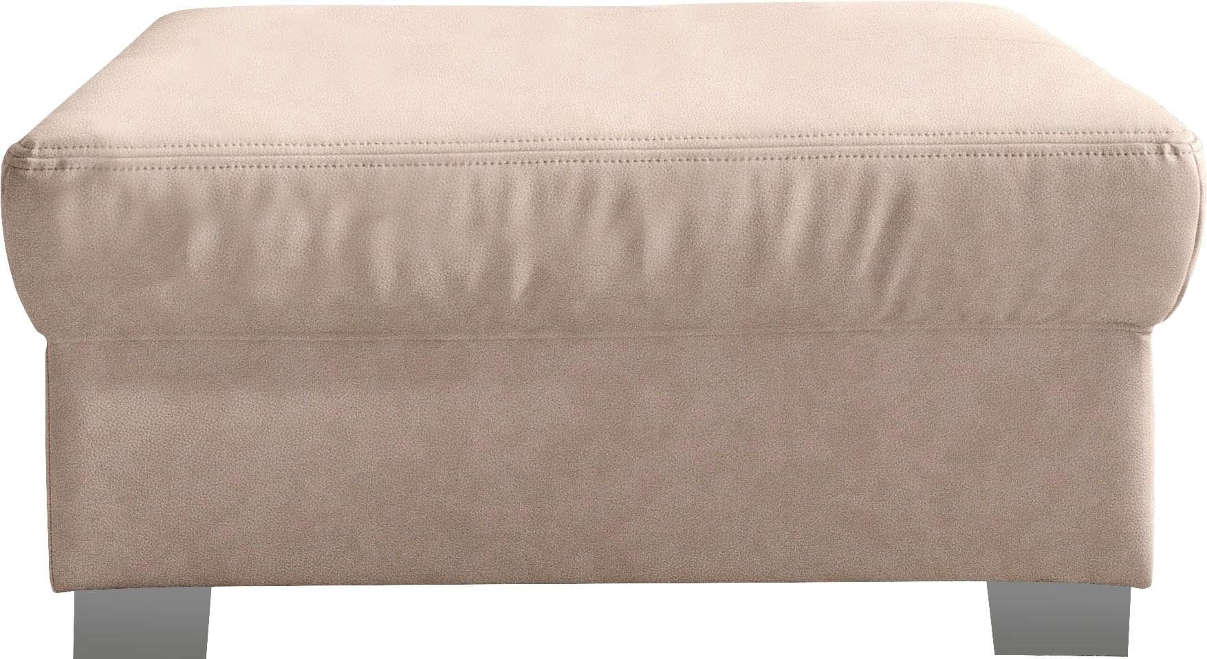 DOMO COLLECTION Hocker Star Beige Natur Leder