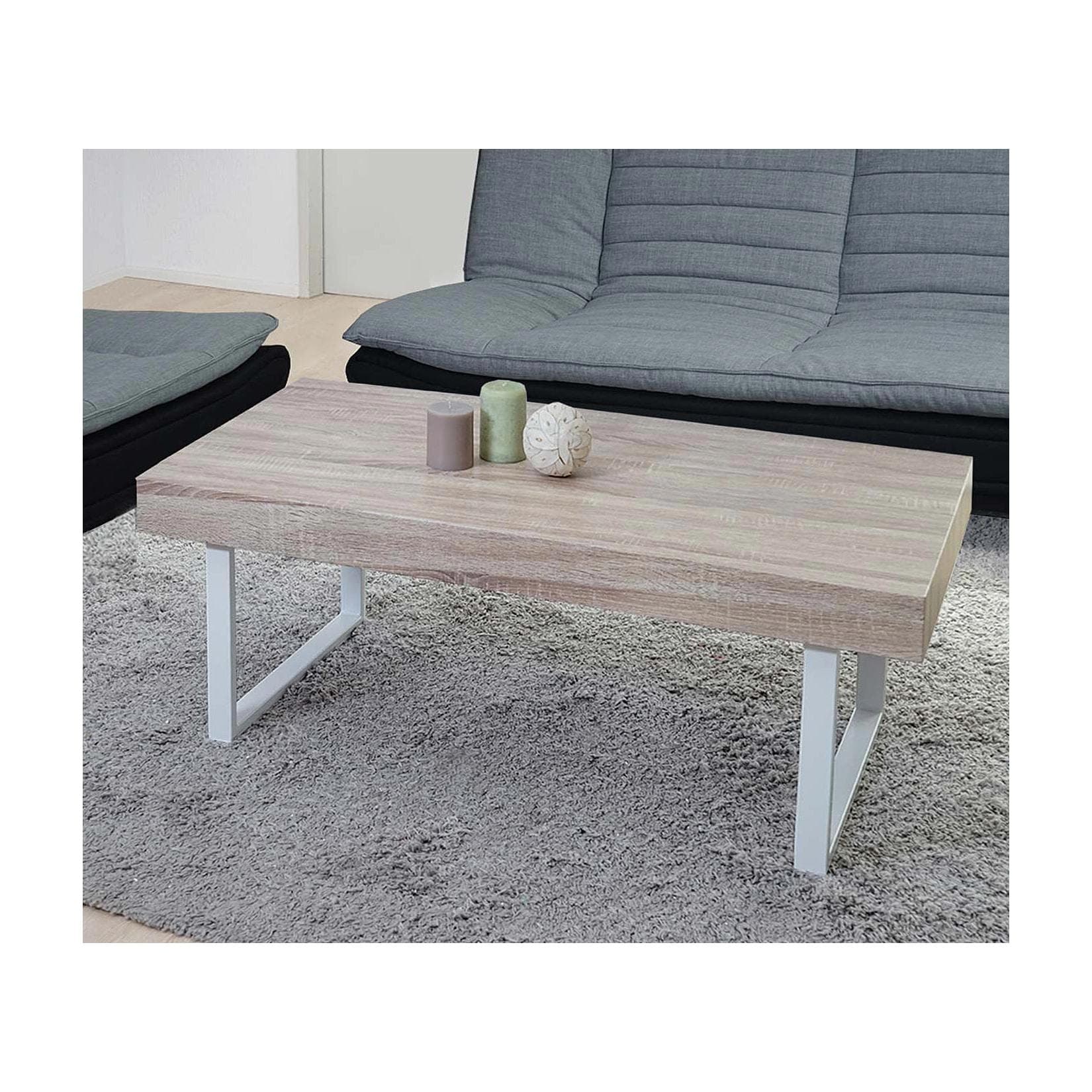 Couchtisch Genk H576 Wohnzimmertisch Eiche Metallfüße