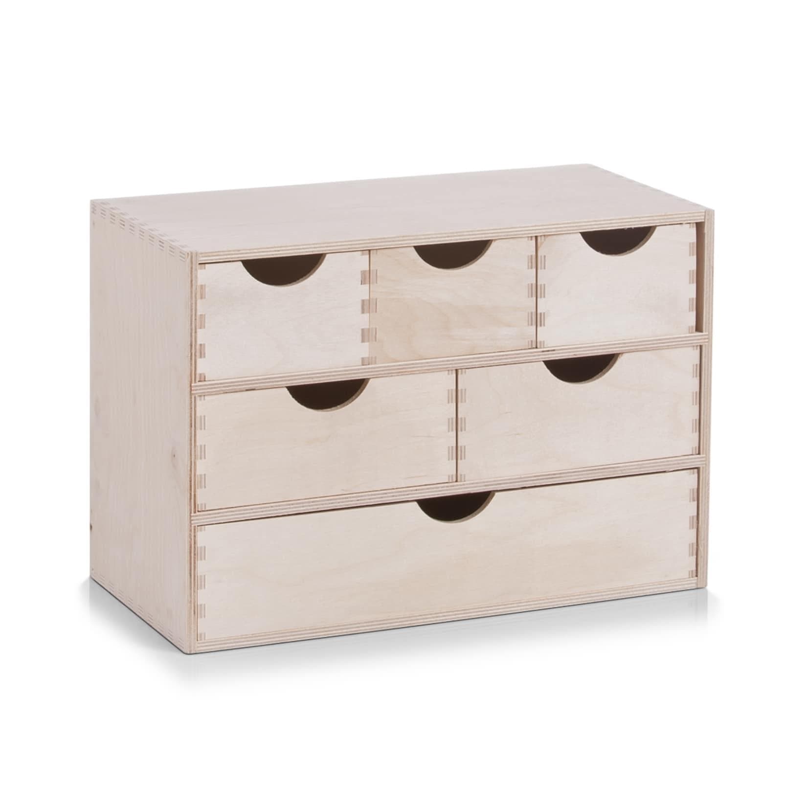 HTI-Living Schubladenelement 6er Birke - Unbehandeltes Holz