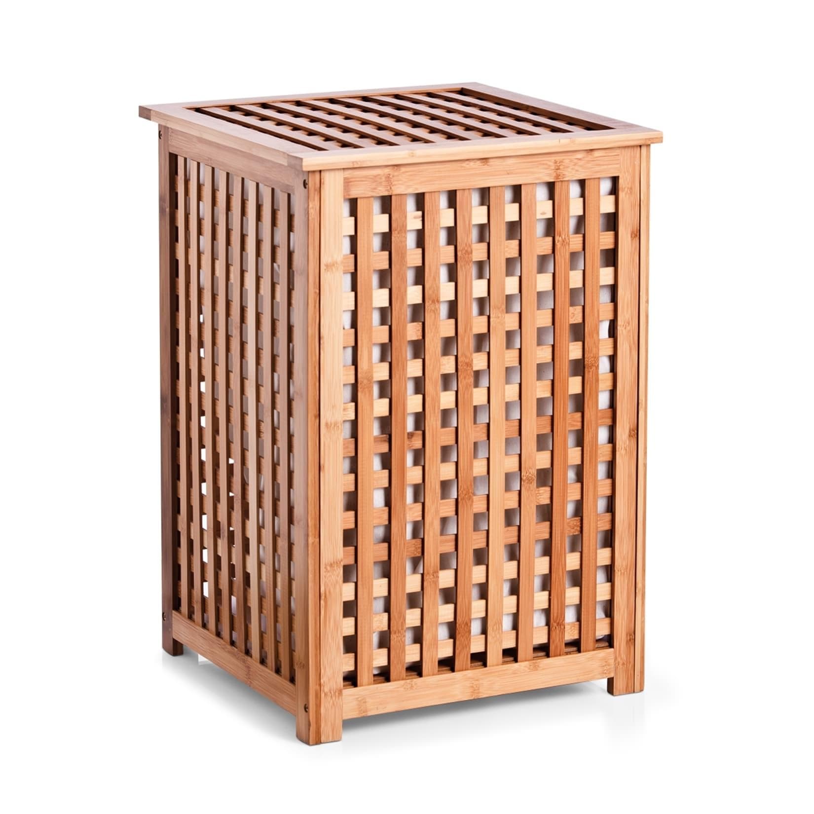 HTI-Living Bambus Wäschetruhe mit Deckel und Waschbarem Innen-Sack