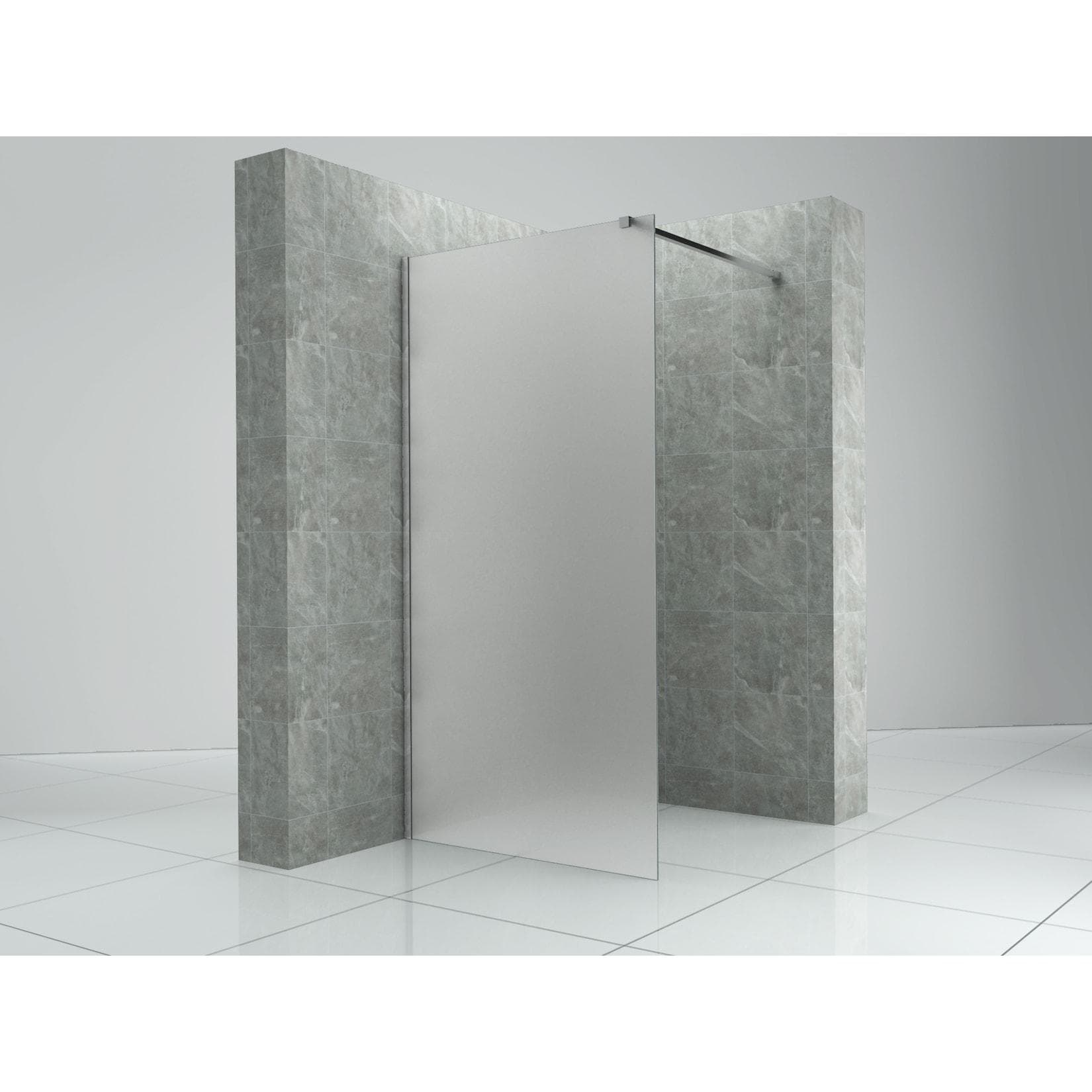 Fa-Bausysteme Walk-In Glasdusche Milchglas Halterung Chrome 1000 mm