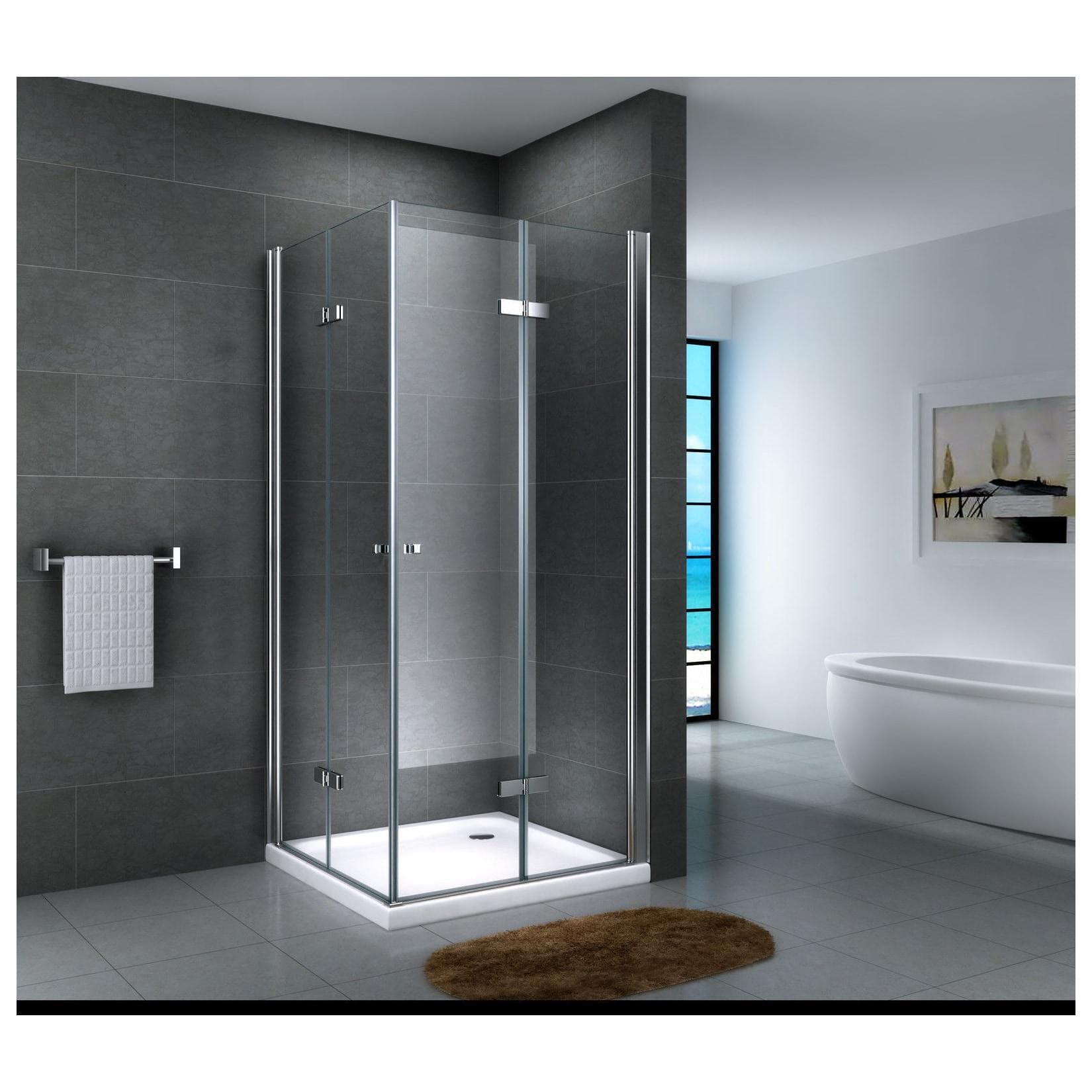 Fa-Bausysteme Glasdusche Lahn Gestreift 80 x 80 cm ohne Wanne