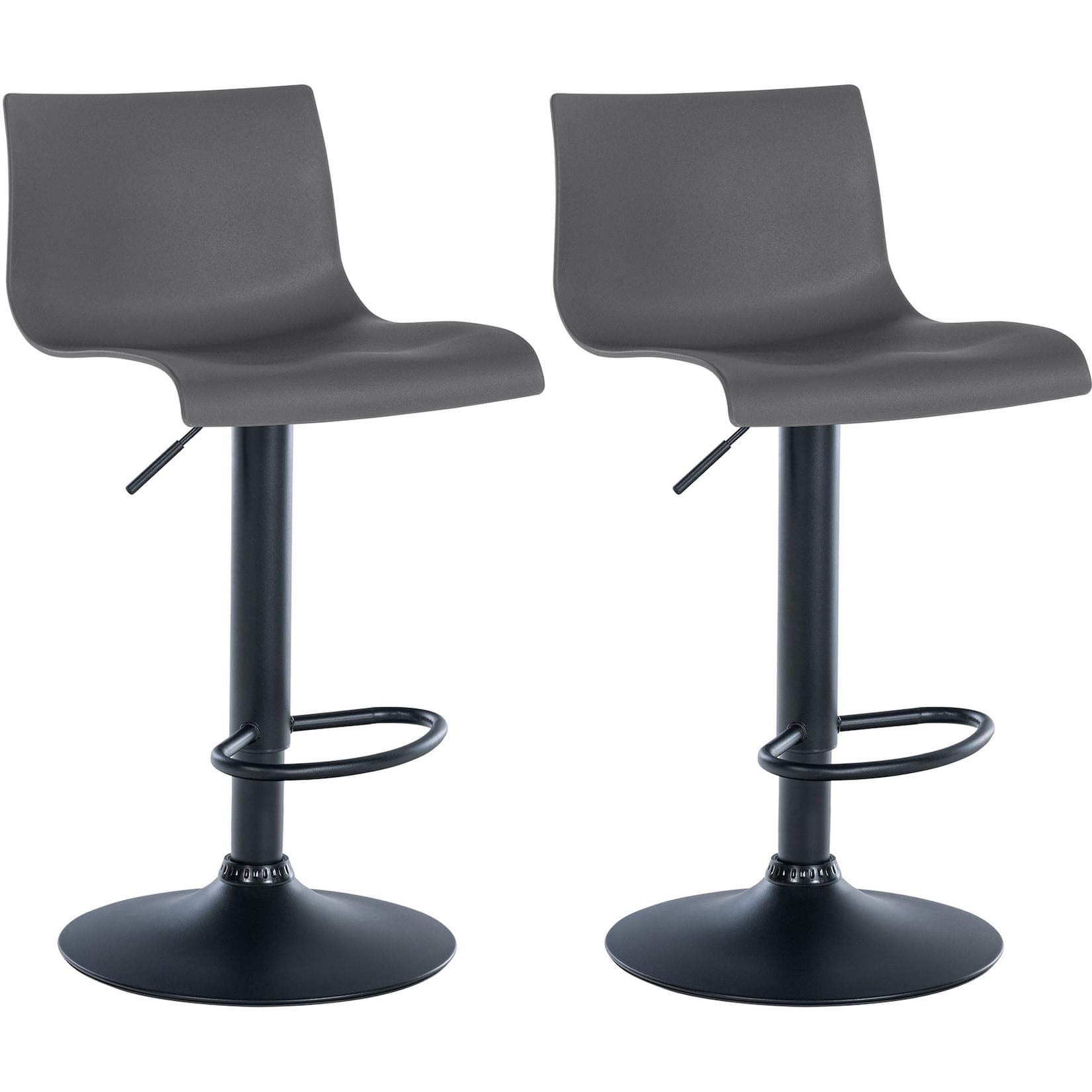 CLP 2er Set Barhocker Branford Höhenverstellbar Stoff/Kunststoff