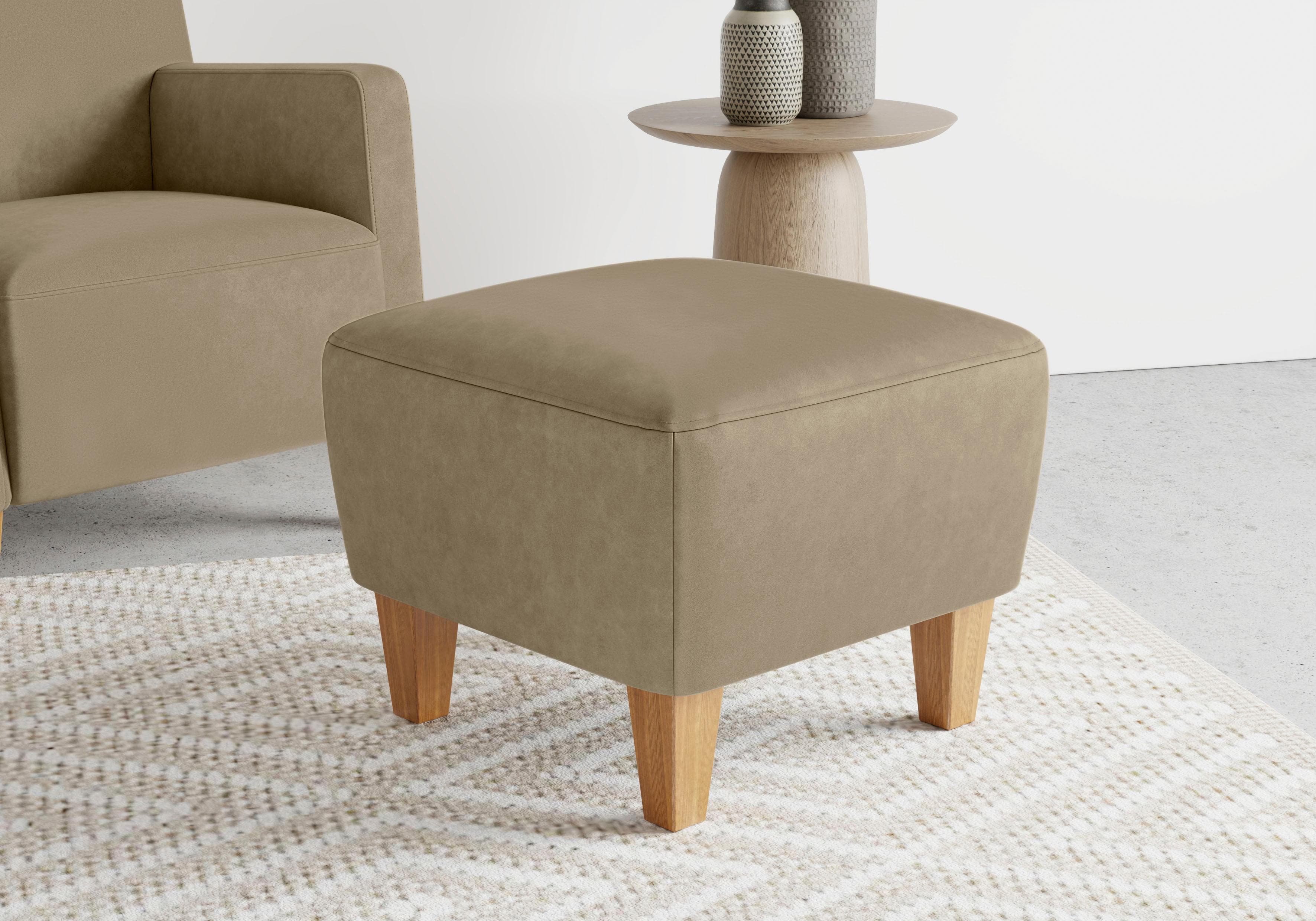 SIT & MORE Polsterhocker Bosse Beige Luxus-Microfaser