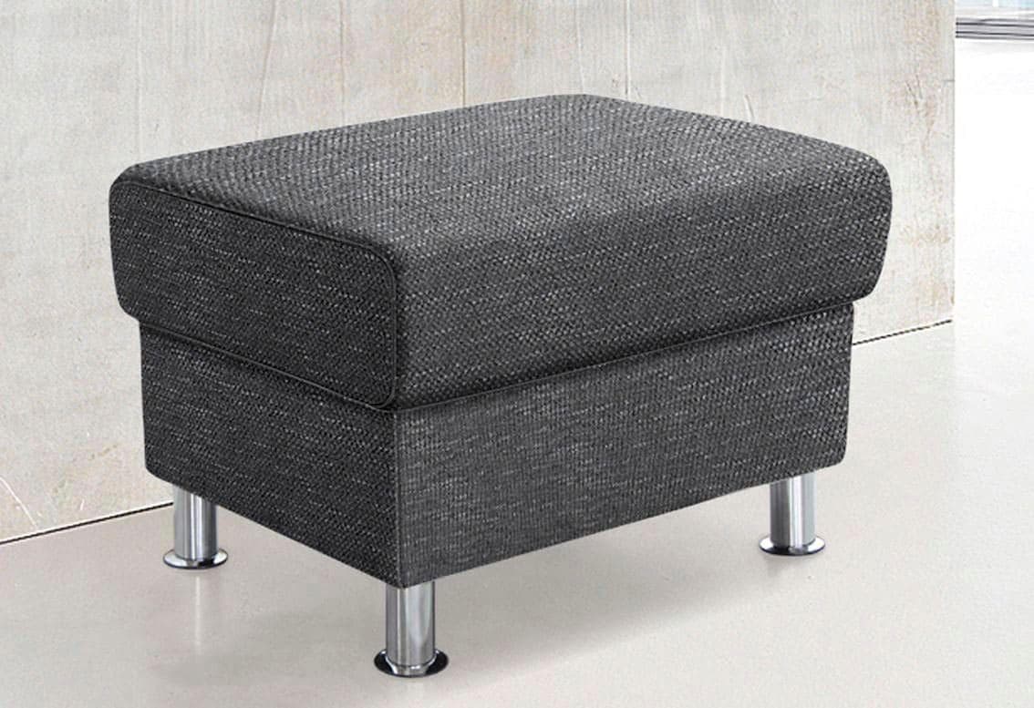 TRENDMANUFAKTUR Rondo Polsterhocker Anthrazit-Grau mit Federkern