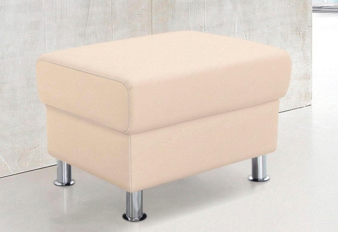 TRENDMANUFAKTUR Rondo Polsterhocker Beige Kunstleder