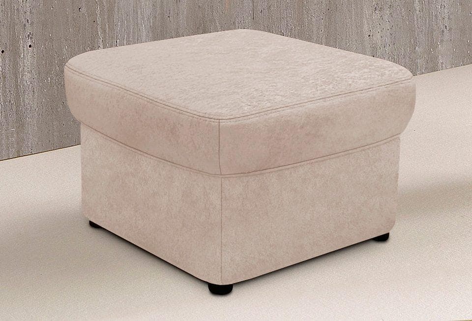 DOMO COLLECTION Papenburg Hocker Beige Natur Microfaser