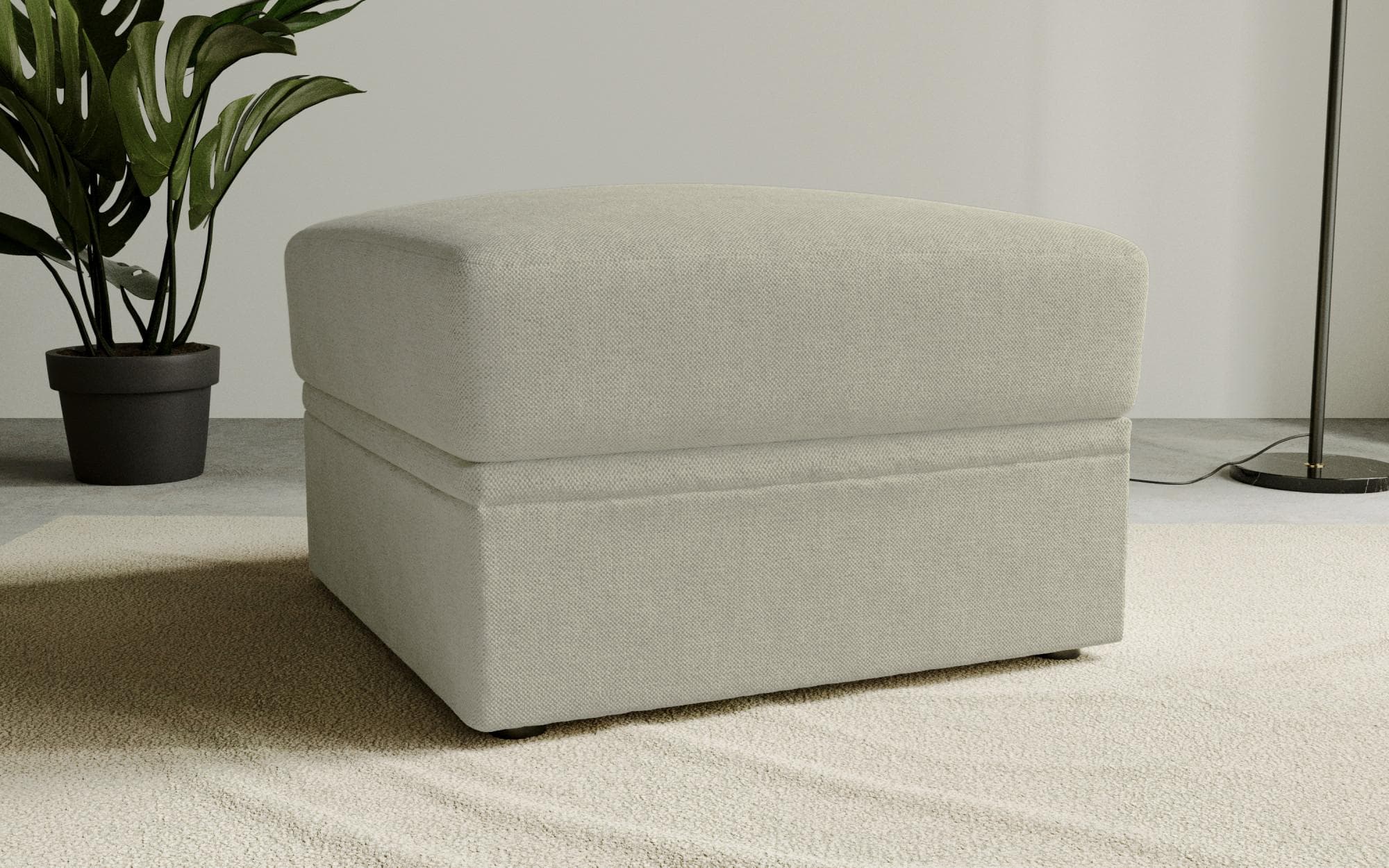 HOME AFFAIRE Lavars Polsterhocker Beige mit Stauraum