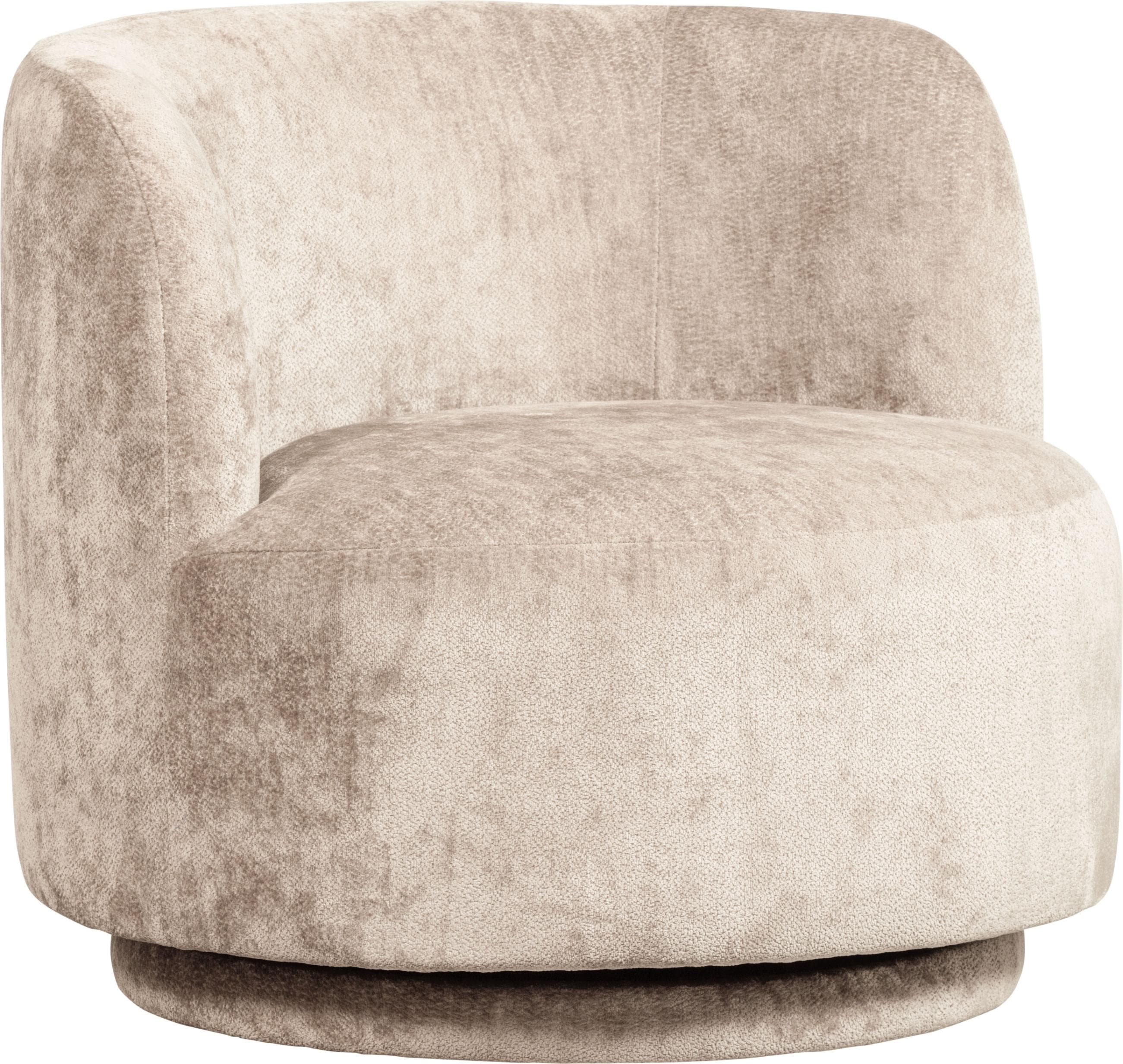 WOOOD Drehsessel Popular Beige Chenille Drehfunktion