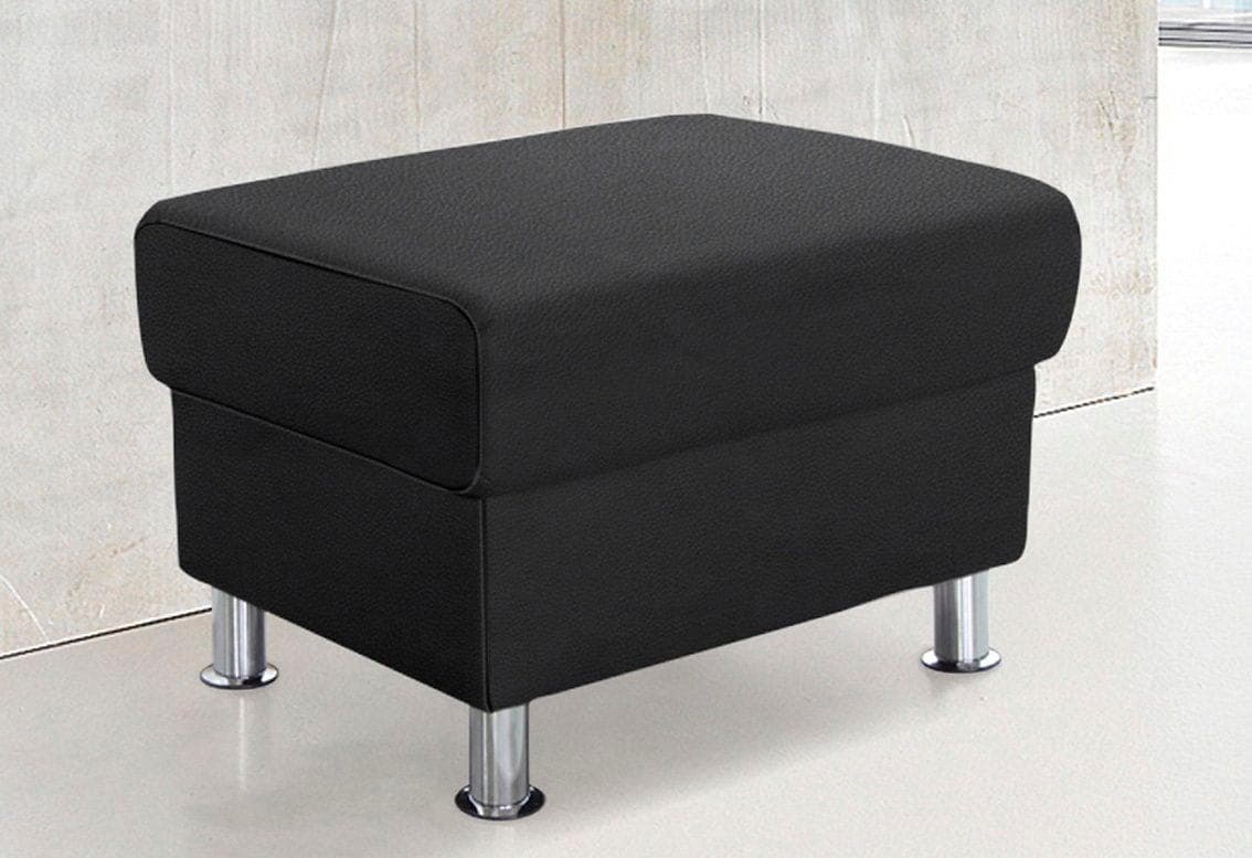 Trendmanufaktur Rondo Polsterhocker Schwarz Kunstleder