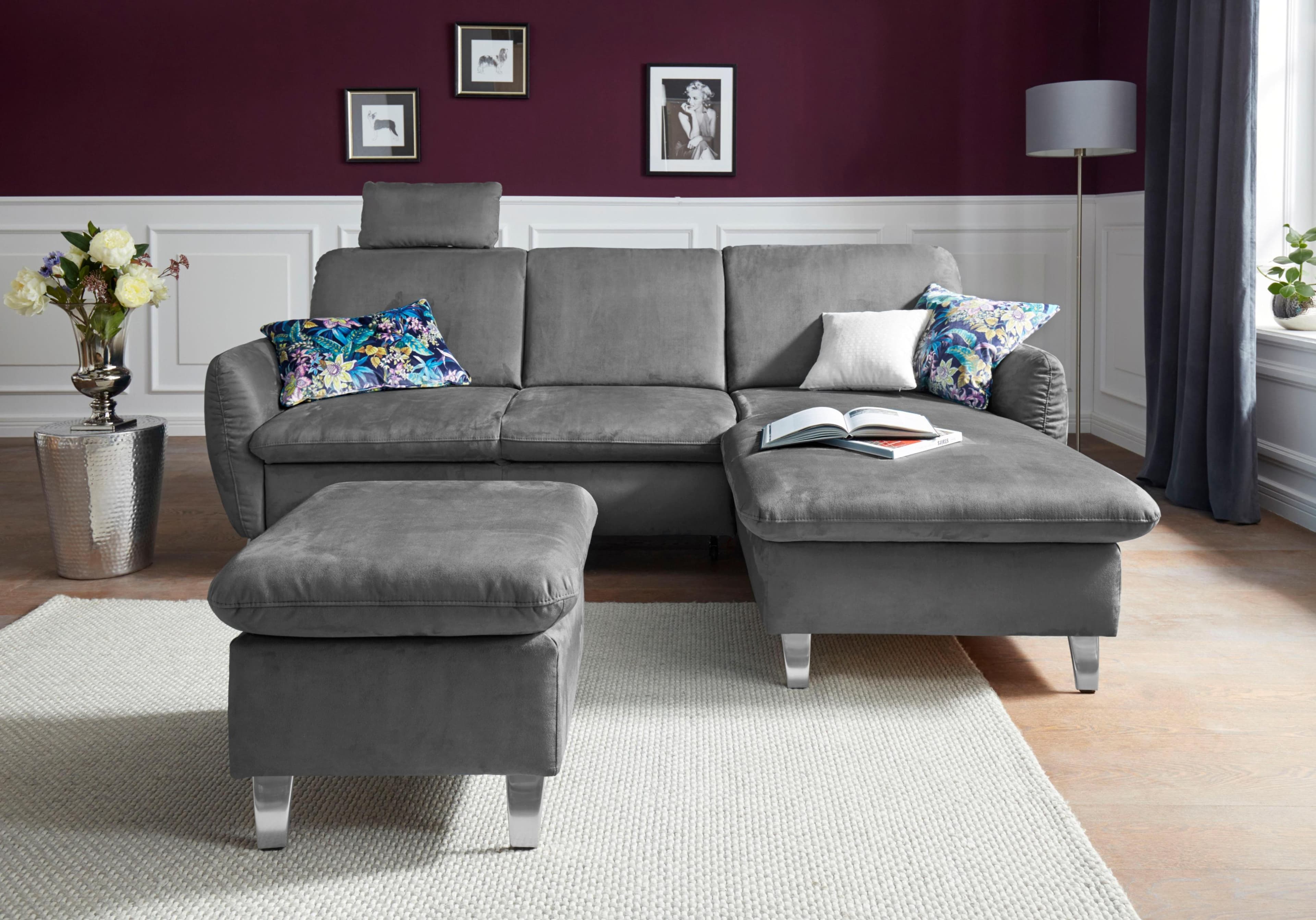 Sit & More Hocker Daytona Grau Luxus-Microfaser FSC