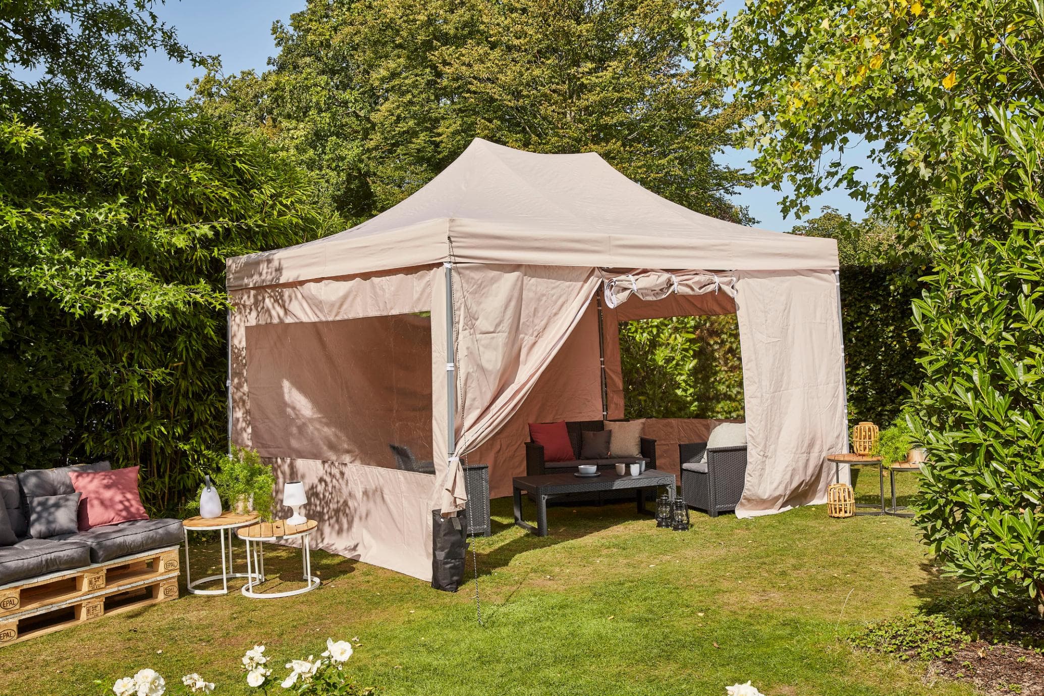 Faltpavillon SIENA GARDEN Allrounder Grau/Taupe
