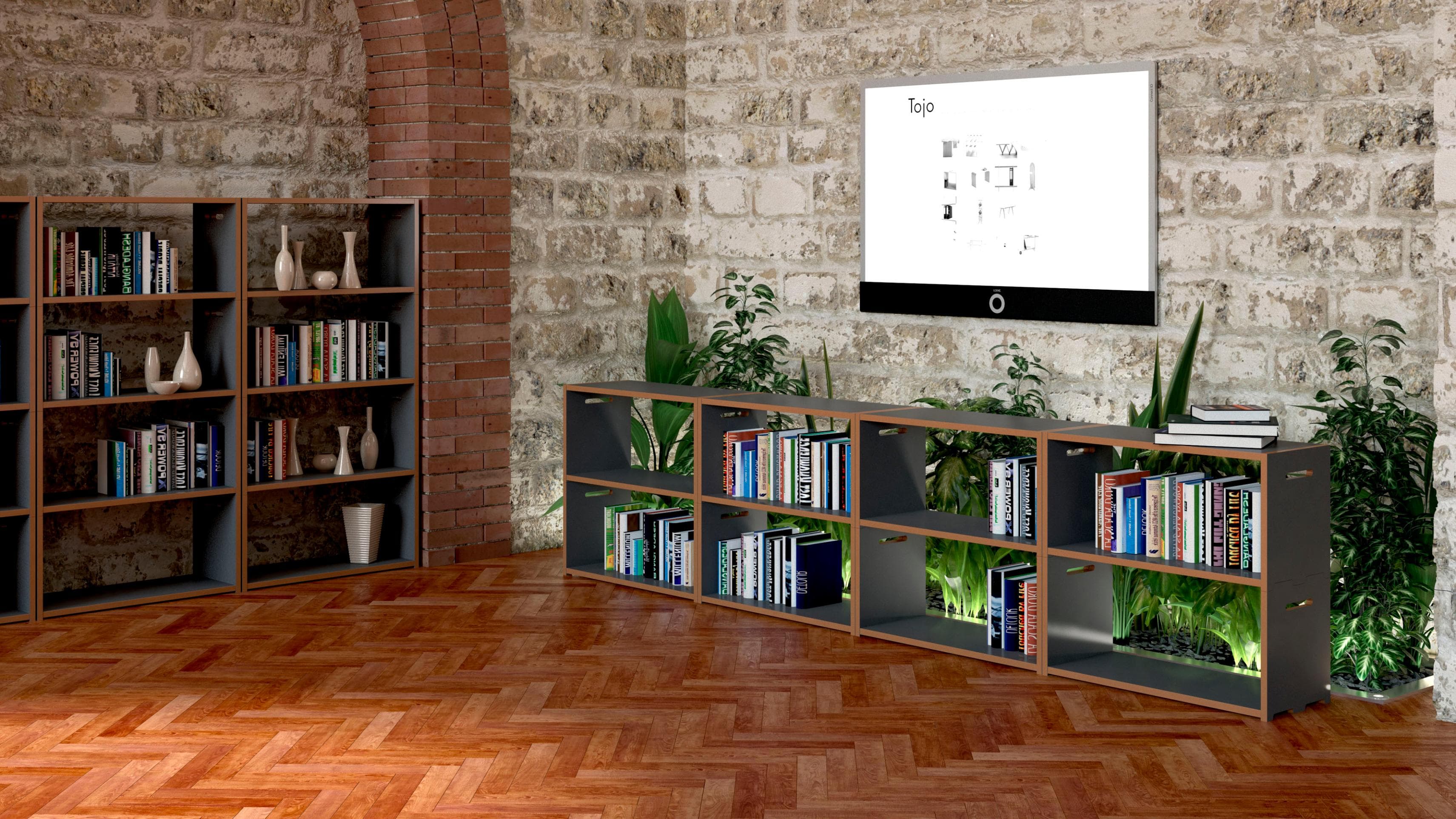 TOJO Hochstapler 8er-Set Mehrzweckregal Anthrazit MDF