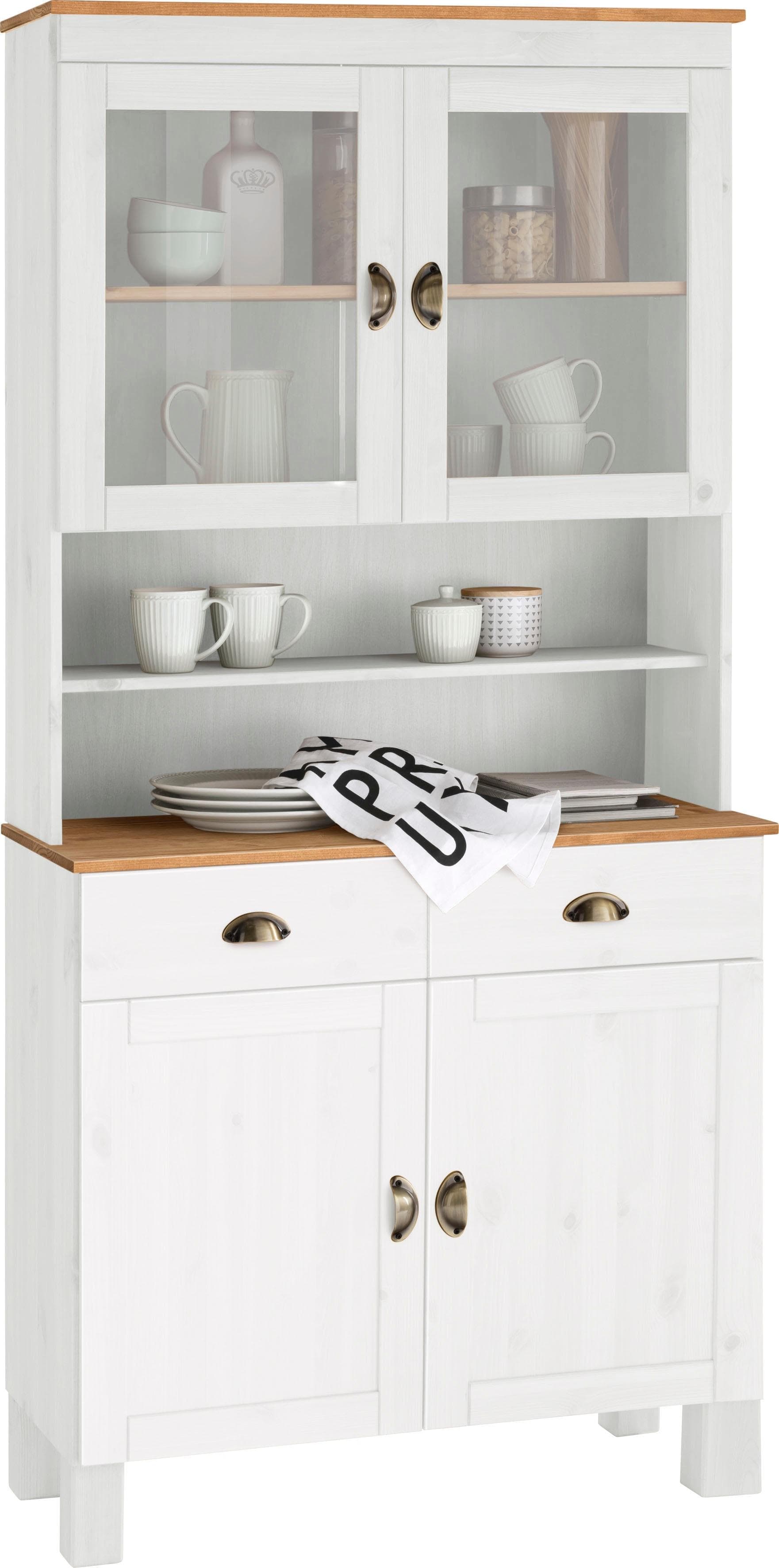 HOME AFFAIRE Oslo Küchenbuffet Massivholz Beige/Gelb