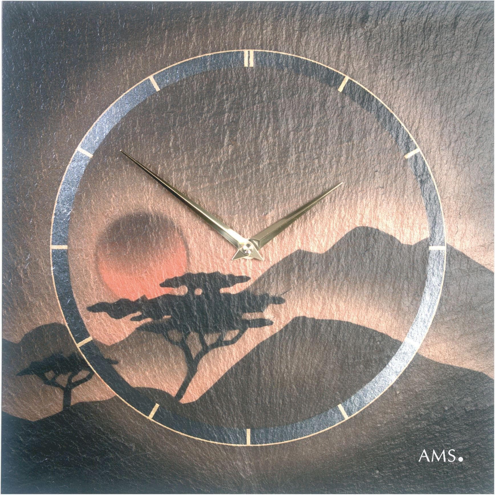 AMS Wanduhr Schiefer Sonnenuntergang Made in Germany