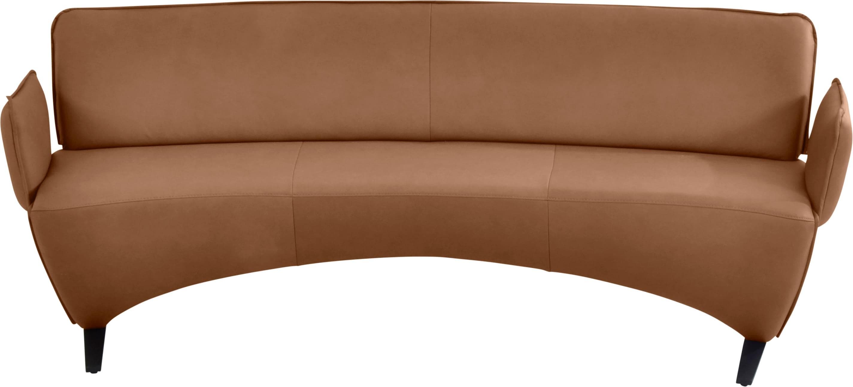 K+W Komfort & Wohnen Polsterbank Leder Braun Armlehnen