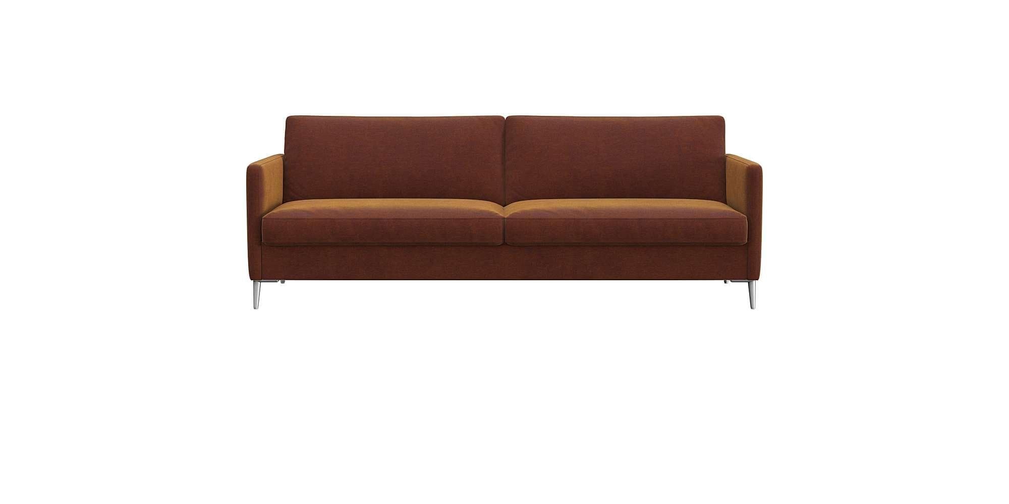 Flexlux Sofa Fiore 3-Sitzer Cognac Polyester Aluminium Füße