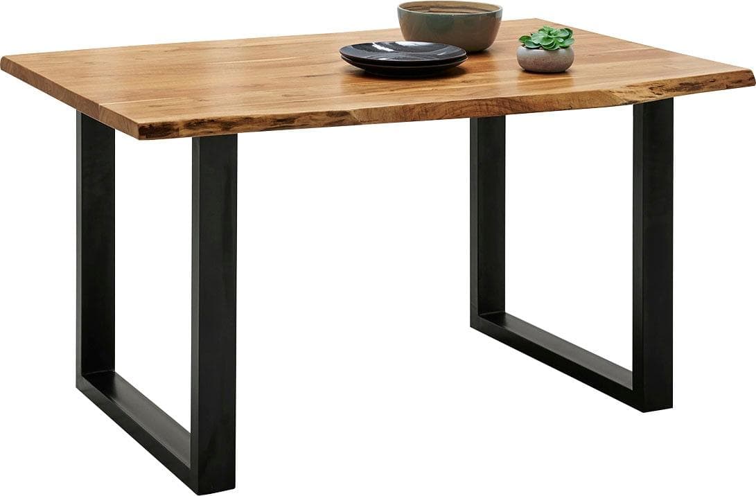 Esstisch PAROLI PARDIS Massivholz Akazie Schwarz Modern