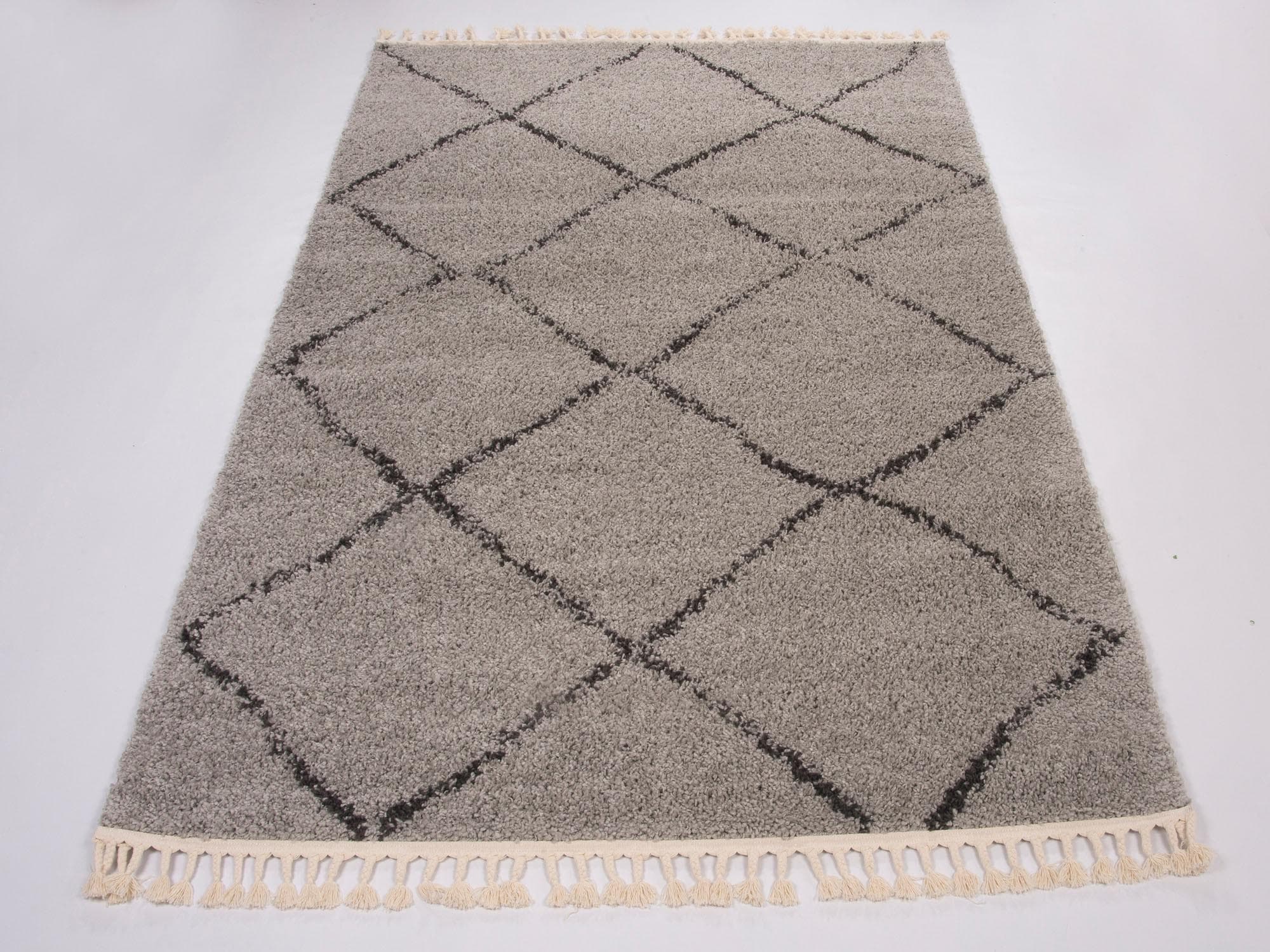 GALLERY M Teppich Donna Grau/Schwarz Hochflor
