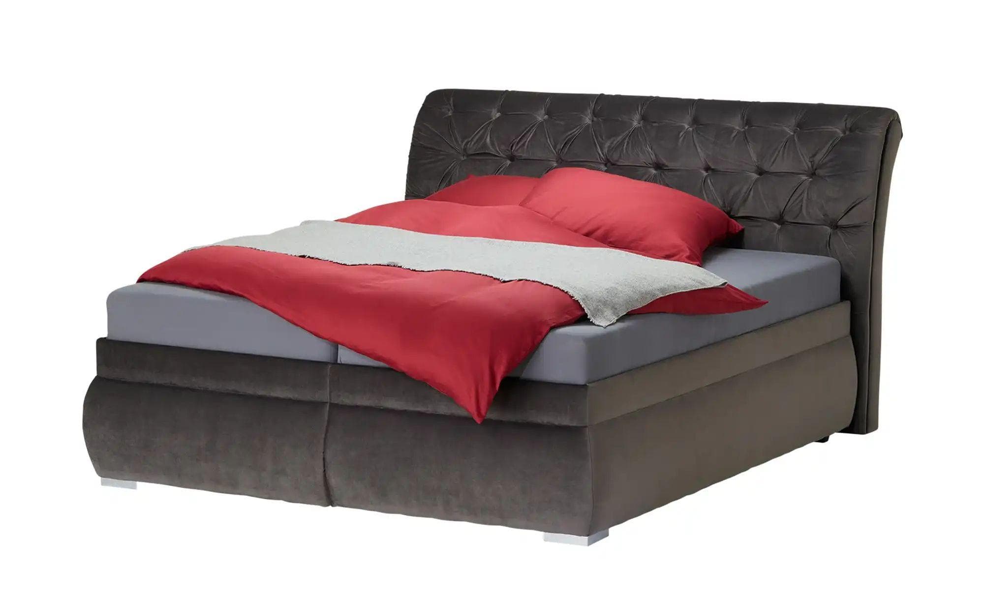 Polsterdoppelbett Derby Grau Polsterkopfteil