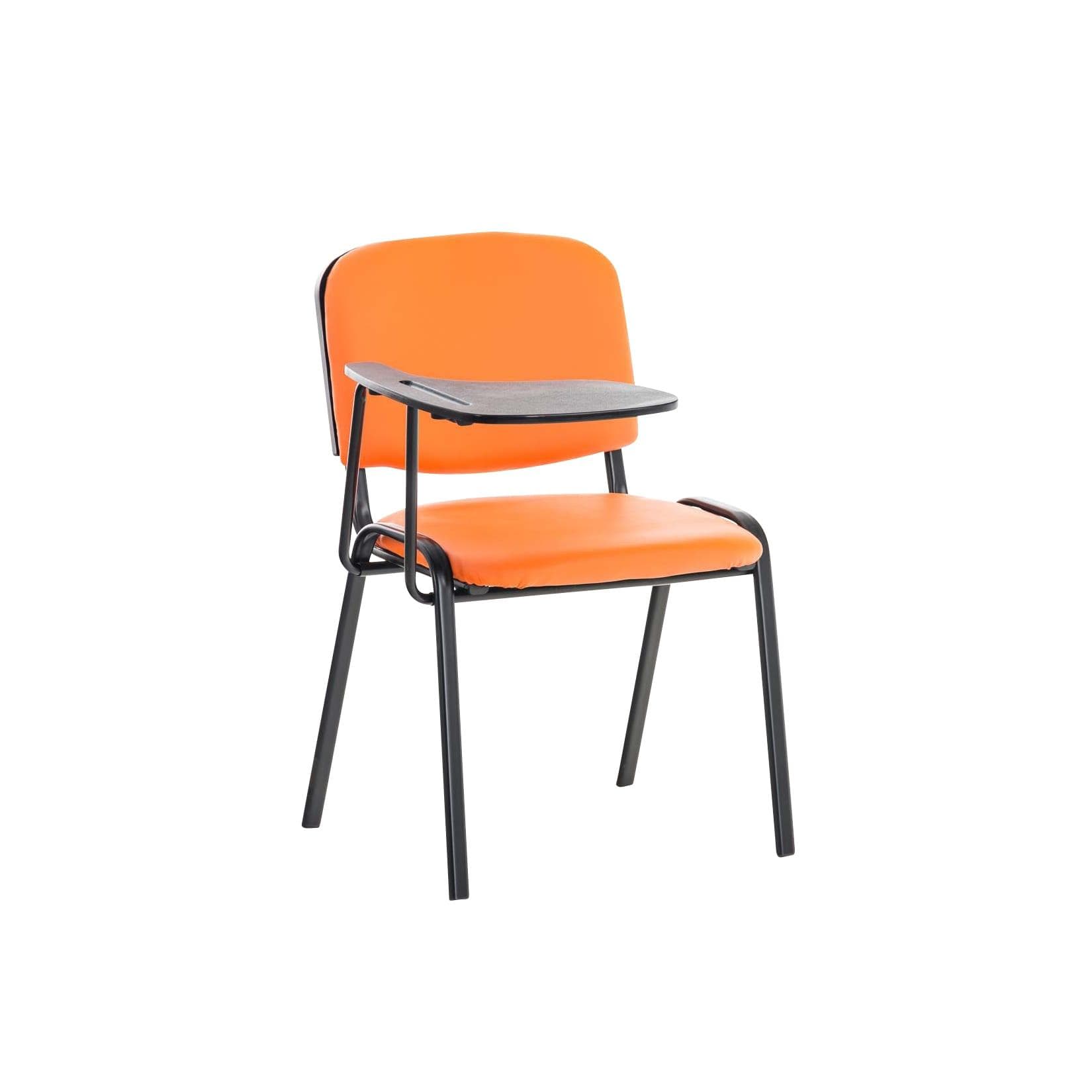CLP Besucherstuhl KEN mit Klapptisch Robuster Konferenzstuhl mit gepolsterter Sitzfläche und Kunstlederbezug