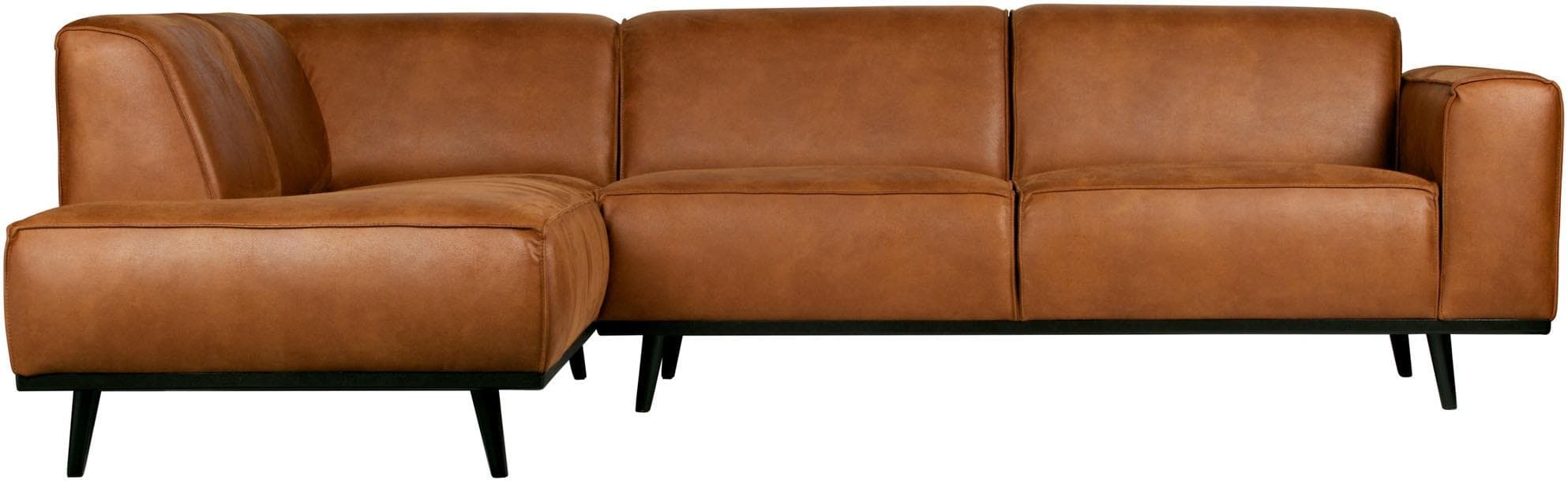 Ecksofa WOOOD Statement Cognac Leder Polyesterecksofa