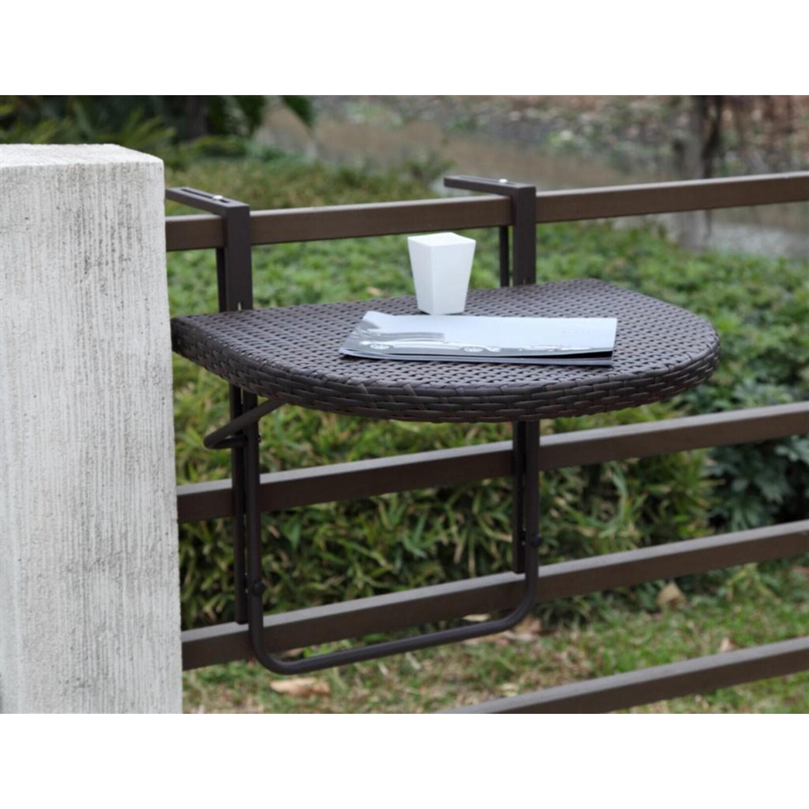 Garden Pleasure Balkonhängetisch Agra Braun Klappbar