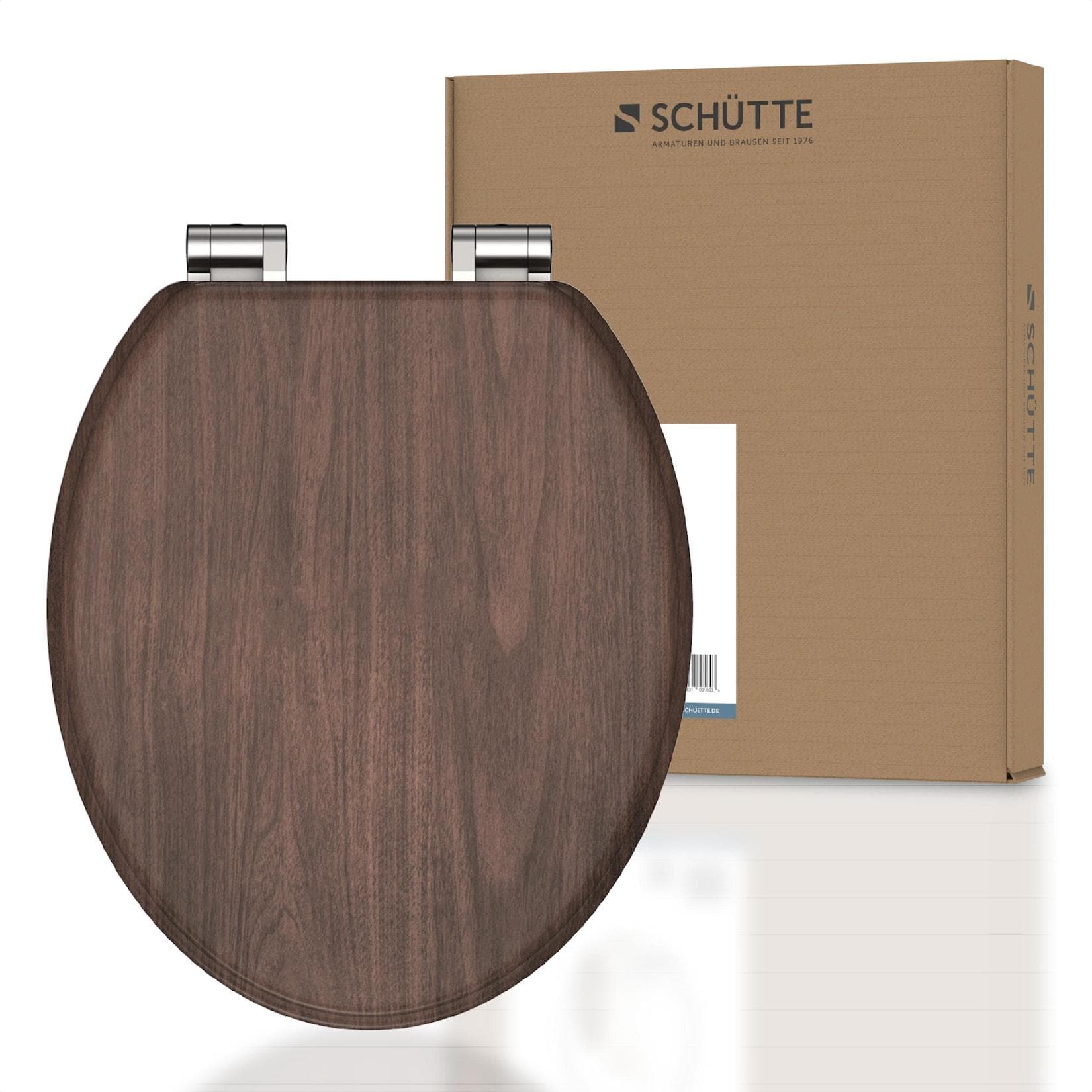 Schütte MDF WC-Sitz DARK WOOD Toilettendeckel mit Absenkautomatik Motiv