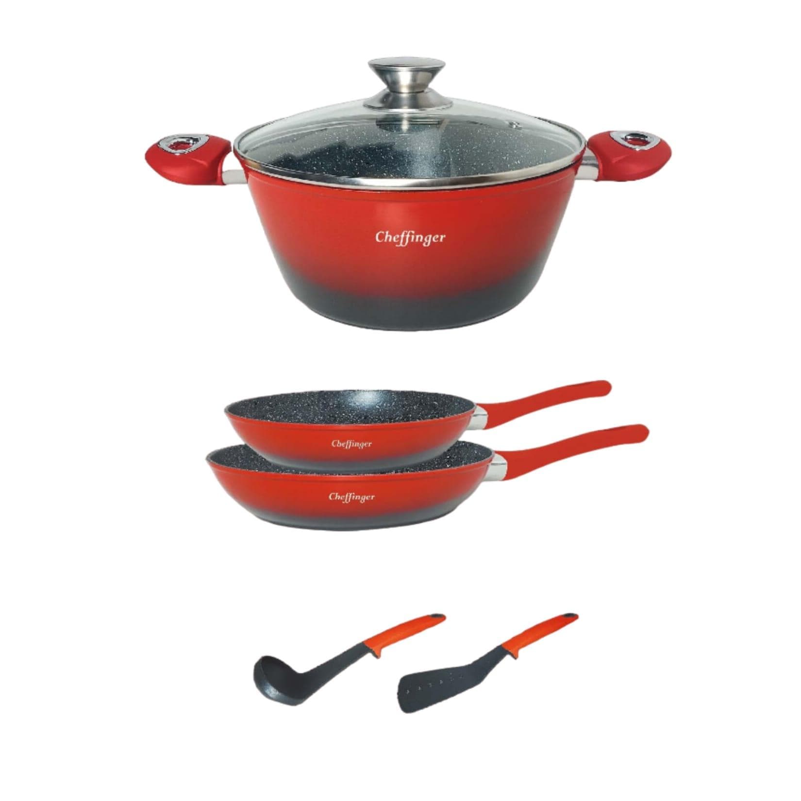 Netto-Online 6-tlg Kochgeschirr Kochtopf Set Topf Pfanne Küchenhelfer