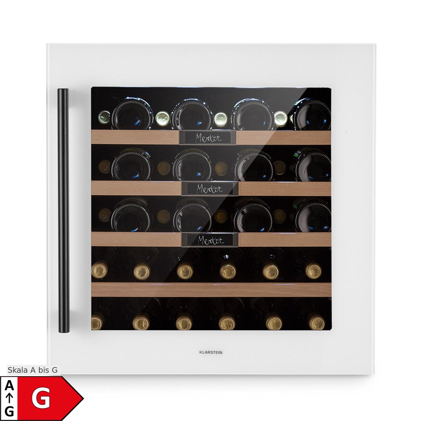 Klarstein Vinsider 36 Built-In Uno Einbau-Weinkühlschrank 36 Flaschen 92 Ltr Edelstahl Quartz