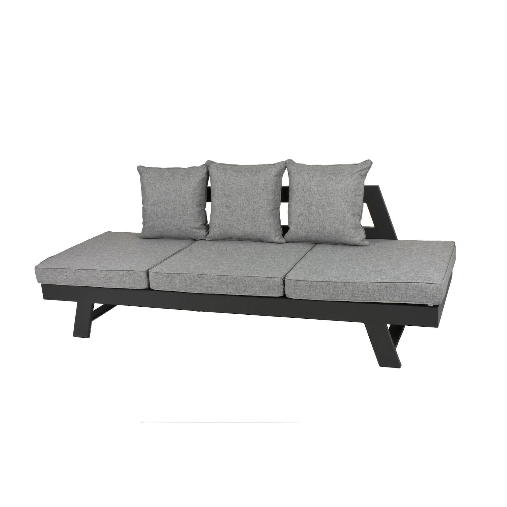 GARDEN PLEASURE Loungesofa DONNA Schwarz Grau Aluminium