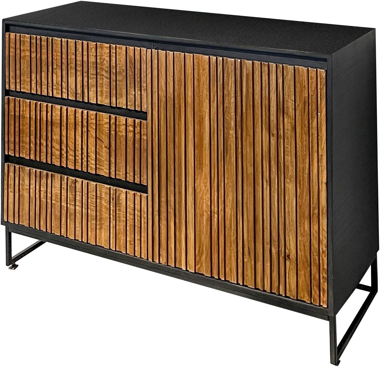 GUTMANN FACTORY Kommode Braun/Schwarz Holz teilmassiv