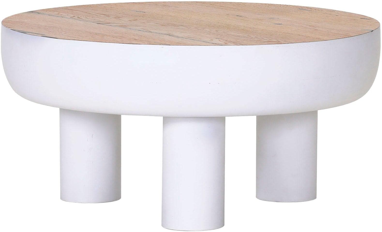 GUTMANN FACTORY Couchtisch Rund Beige Weiß