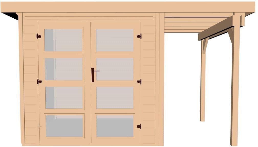 Gartenhaus WEKA 321 A Gr.3 Natur 19 mm Flachdach Massivholz