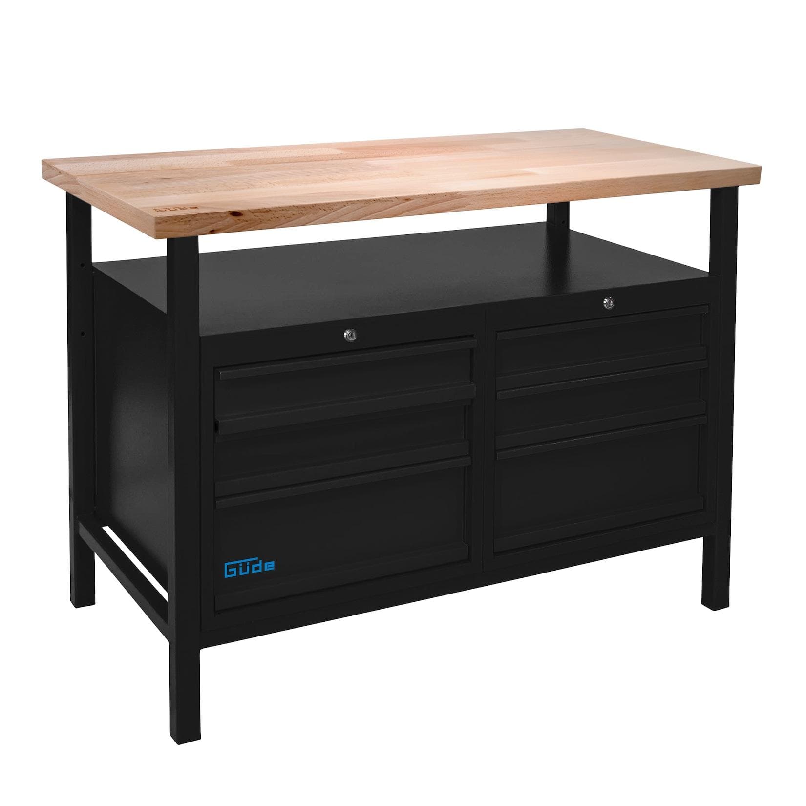 Güde Werkbank P 1200 SS Black Line mit abschließbarem Stauraum und stabiler Arbeitsfläche